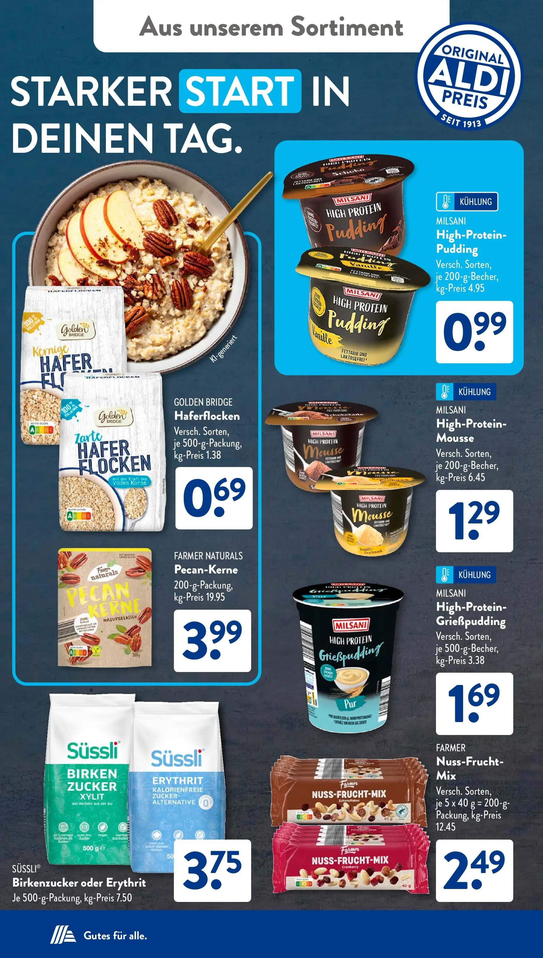 Aldi Süd - Aldi Süd: Wochenangebote (ab 04.01.2025) zum Blättern | Seite: 32 | Produkte: High protein pudding, Pudding, Zucker, Flocken