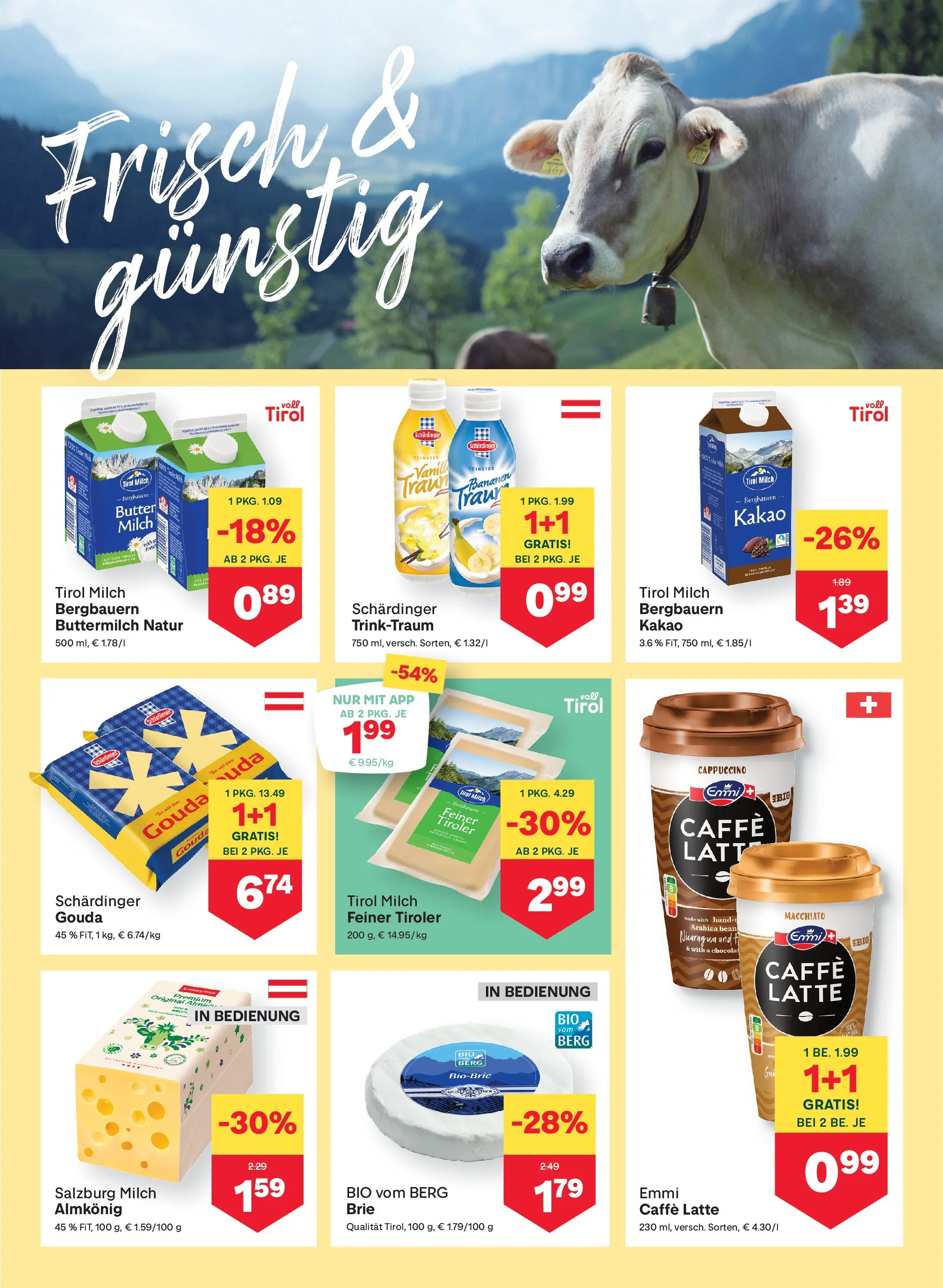 MPREIS St.Gallenkirch von 08.01.2026 - Aktuelle Angebote | Seite: 5 | Produkte: Milch, Butter, Bananen