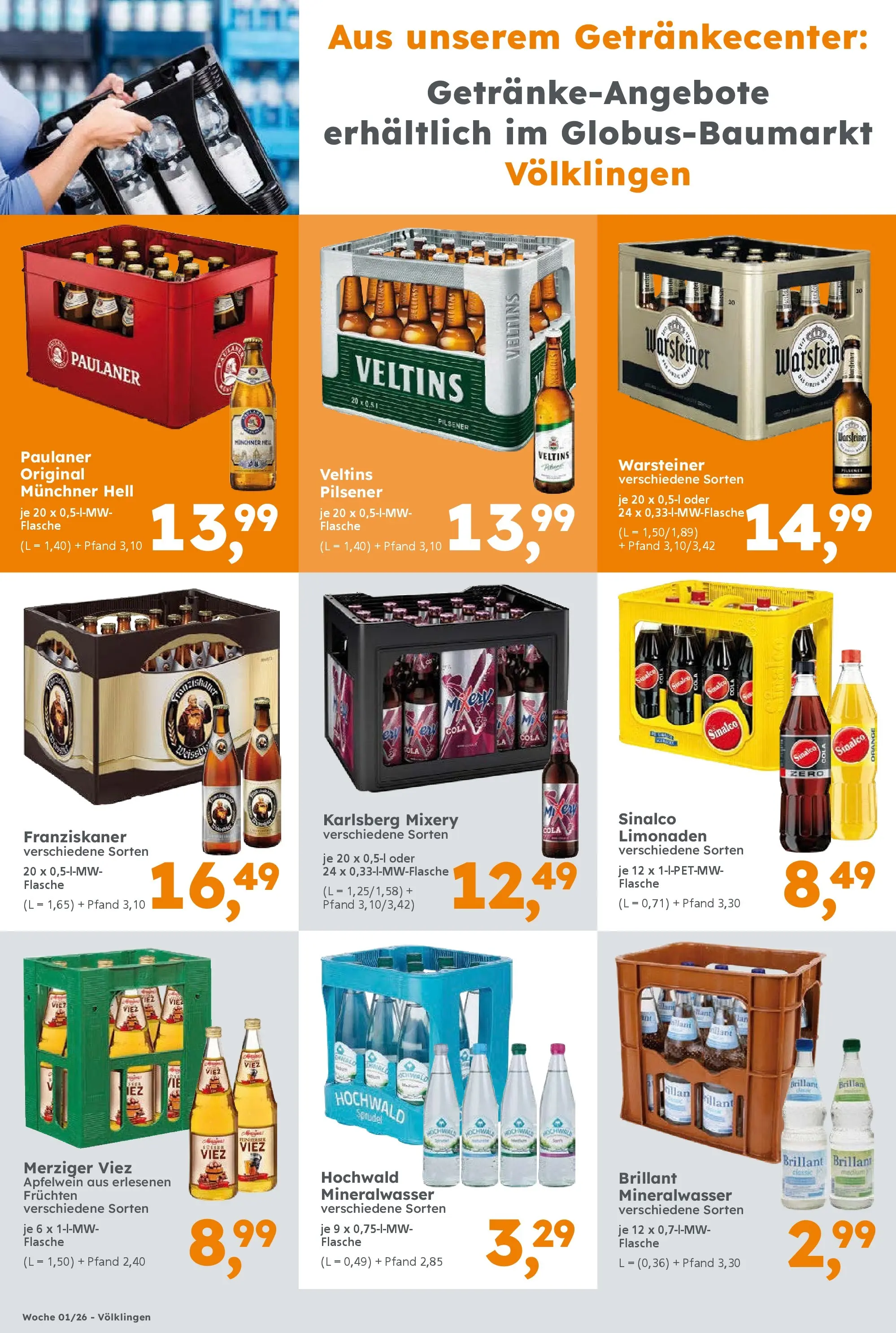 Globus Baumarkt prospekt Heusweiler	 (ab 29.12.2025) zum Blättern | Seite: 4 | Produkte: Sinalco, Cola, Paulaner, Veltins