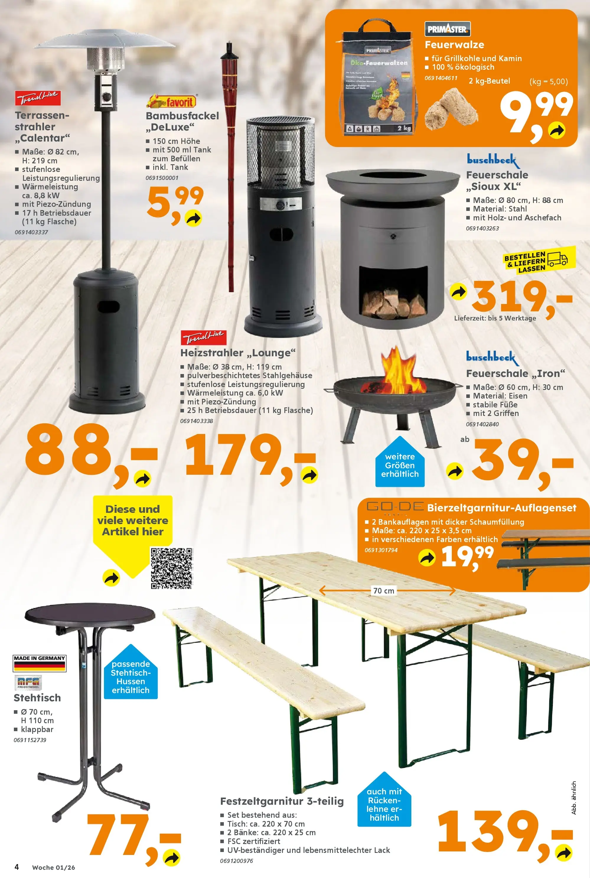 Globus Baumarkt prospekt Oststeinbek	 (ab 28.12.2025) zum Blättern | Seite: 4 | Produkte: Kamin, Tisch