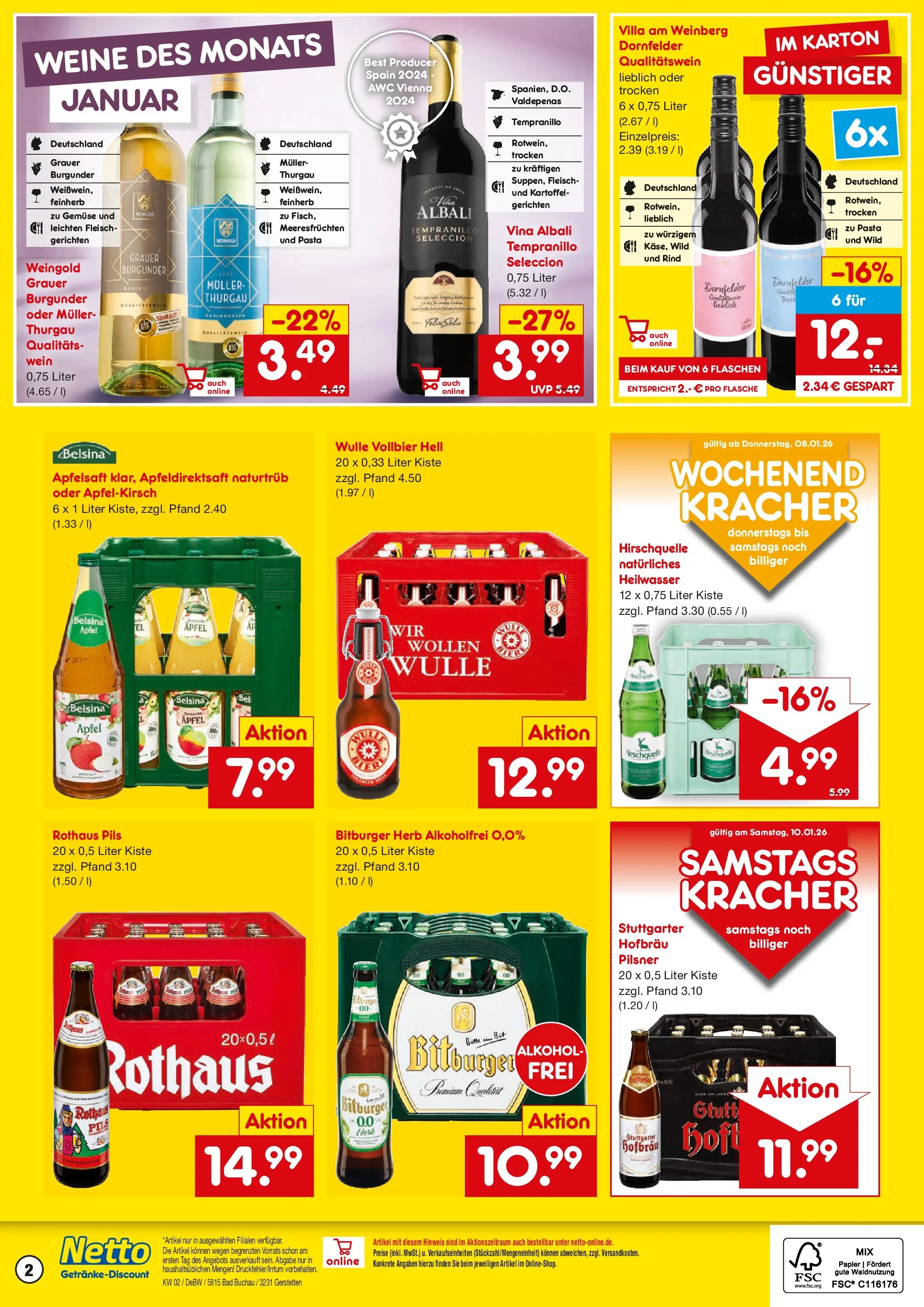 Netto Marken-Discount prospekt Gerstetten	 (ab 04.01.2026) » Angebote | Seite: 2 | Produkte: Äpfel, Apfelsaft, Gemüse, Pasta