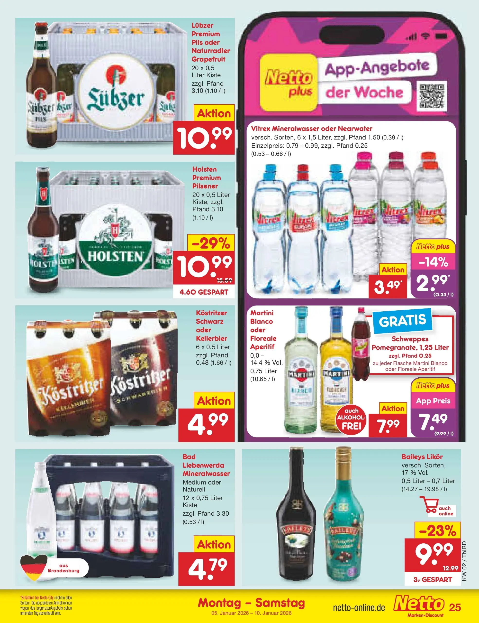 Netto Marken-Discount prospekt Thiendorf	 (ab 04.01.2026) » Angebote | Seite: 25 | Produkte: Kostritzer, Pils, Holsten, Grapefruit