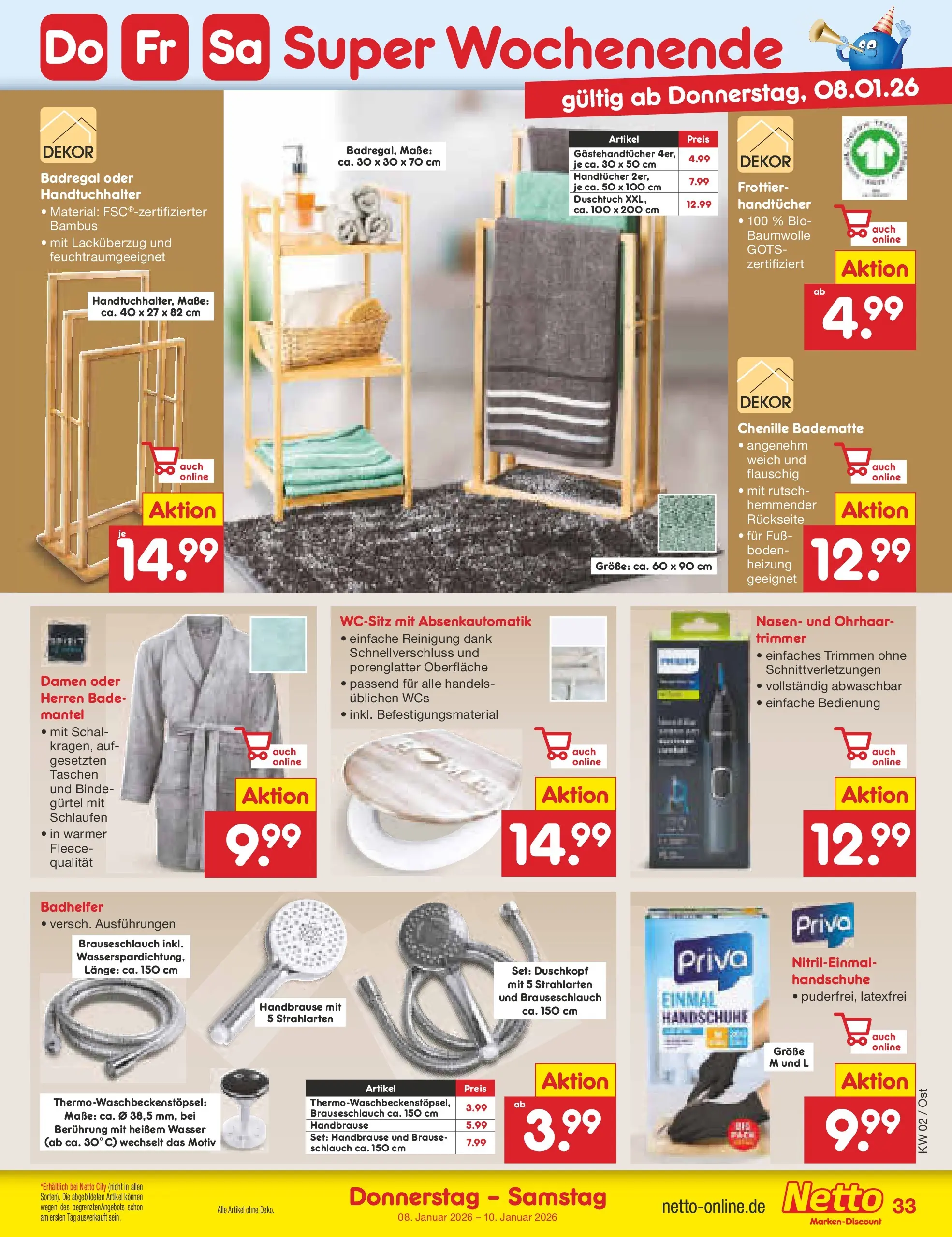 Netto Marken-Discount prospekt Kremmen	 (ab 04.01.2026) » Angebote | Seite: 37 | Produkte: Wasser, Mantel, Schal, Handschuhe