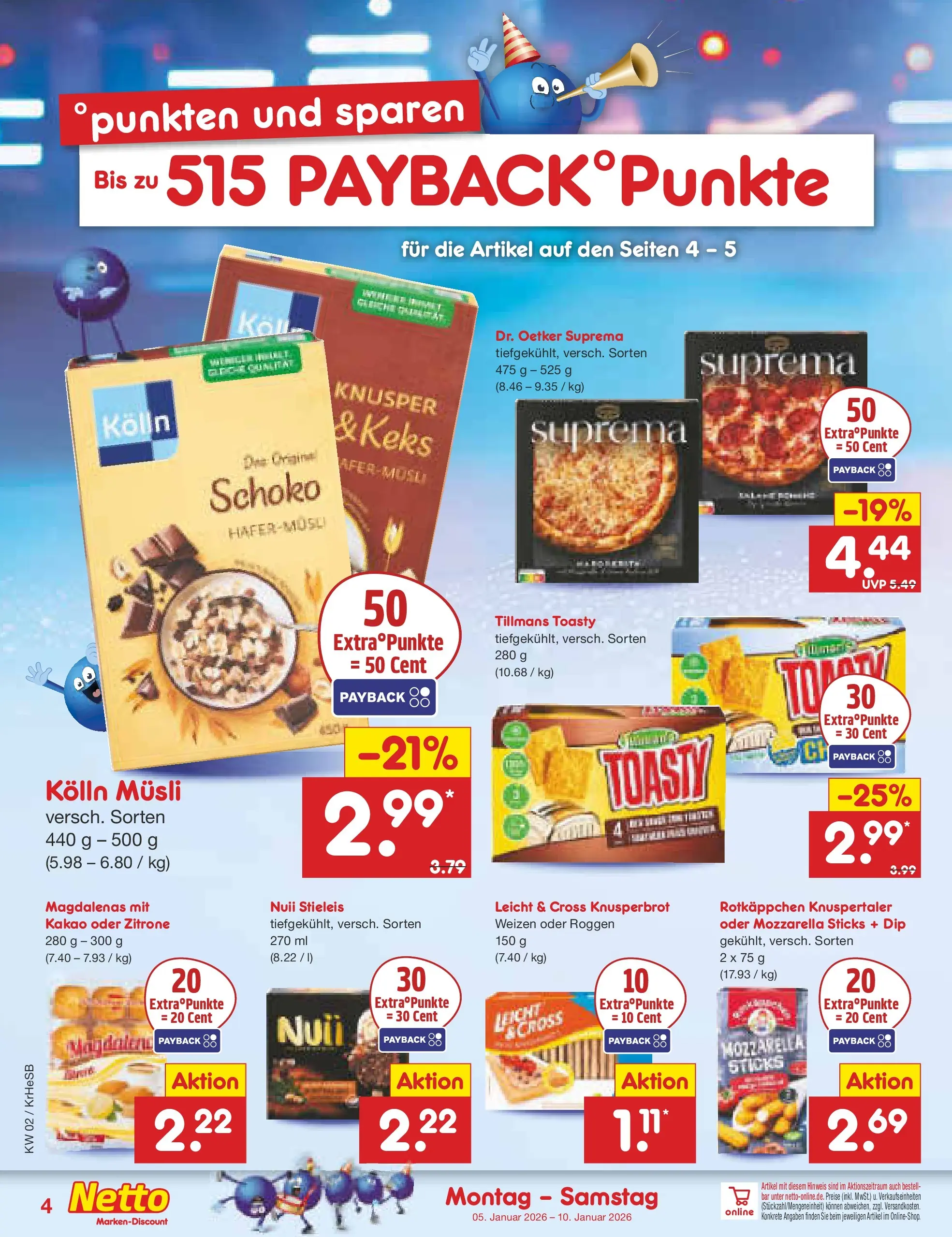 Netto Marken-Discount prospekt Jüchen	 (ab 04.01.2026) » Angebote | Seite: 4 | Produkte: Kolln, Mozzarella, Zitrone, Rotkäppchen