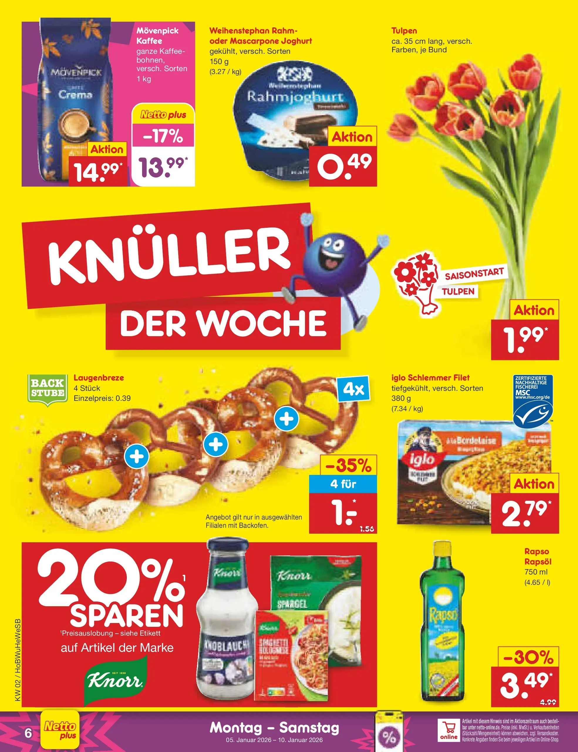 Netto Marken-Discount prospekt Stemwede-Dielingen	 (ab 04.01.2026) » Angebote | Seite: 6 | Produkte: Rapsöl, Knorr, Spargel, Rapso rapsol