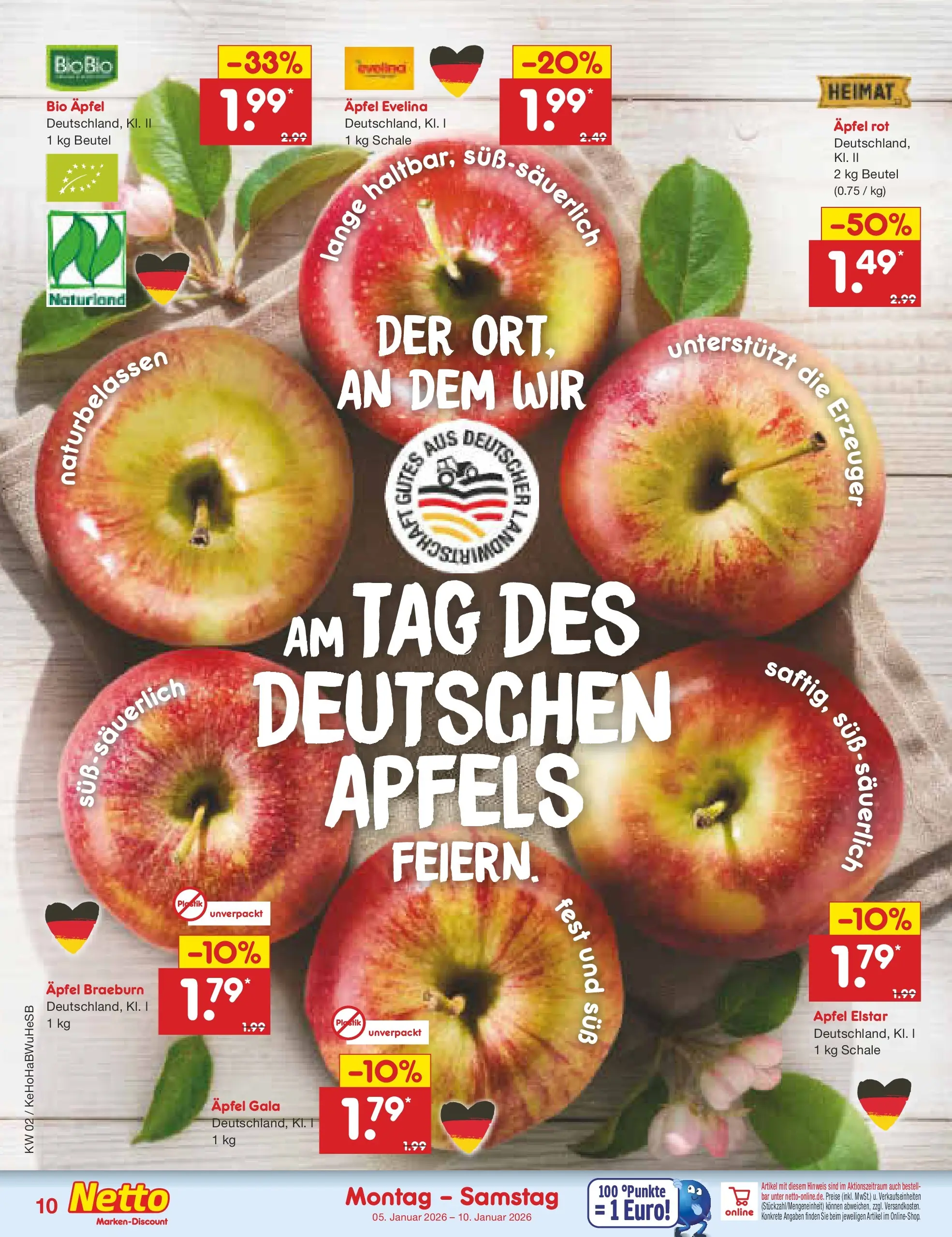 Netto Marken-Discount prospekt Stemwede-Dielingen	 (ab 04.01.2026) » Angebote | Seite: 10 | Produkte: Äpfel