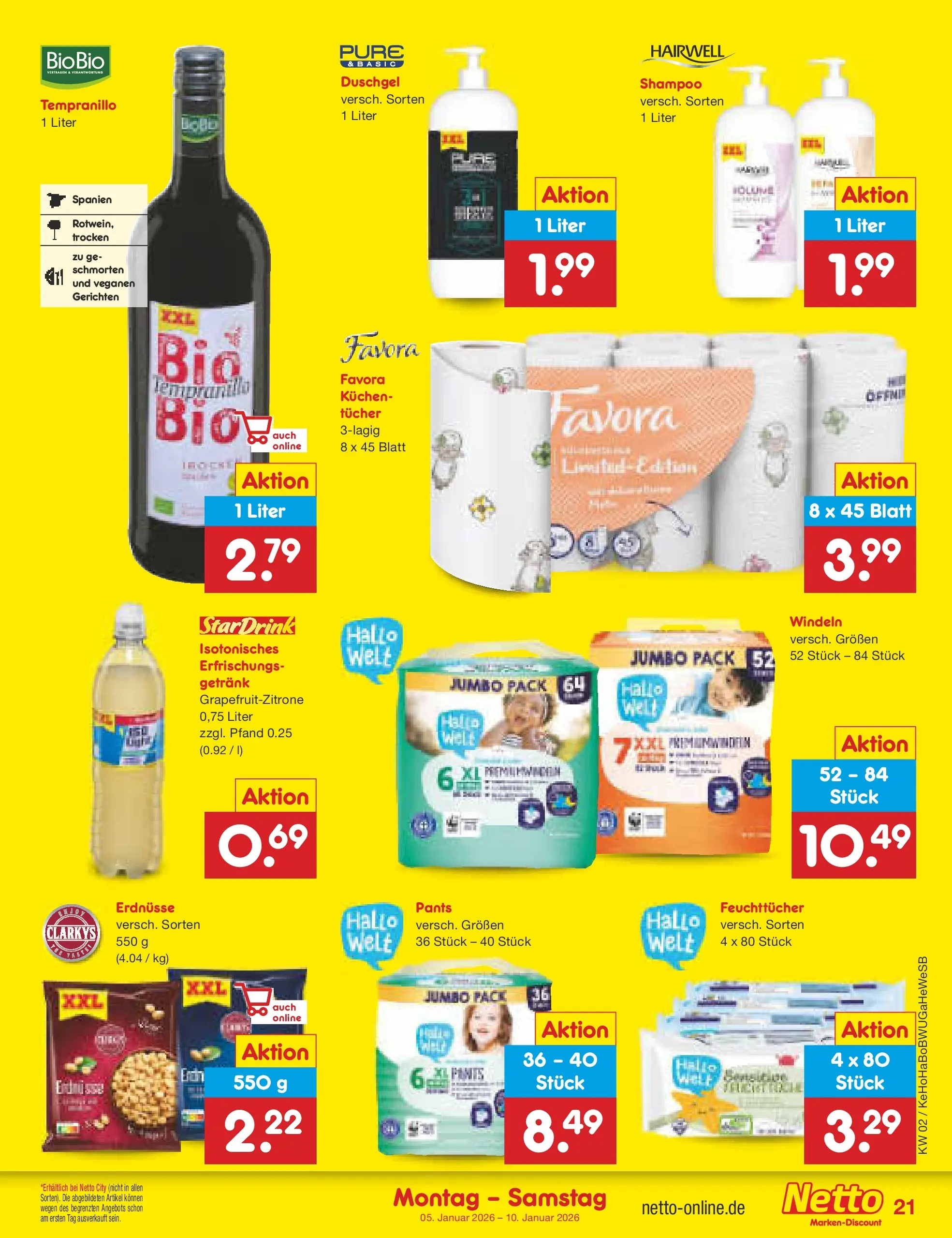 Netto Marken-Discount prospekt Stemwede-Dielingen	 (ab 04.01.2026) » Angebote | Seite: 21 | Produkte: Erdnüsse, Shampoo, Duschgel, Kuchen