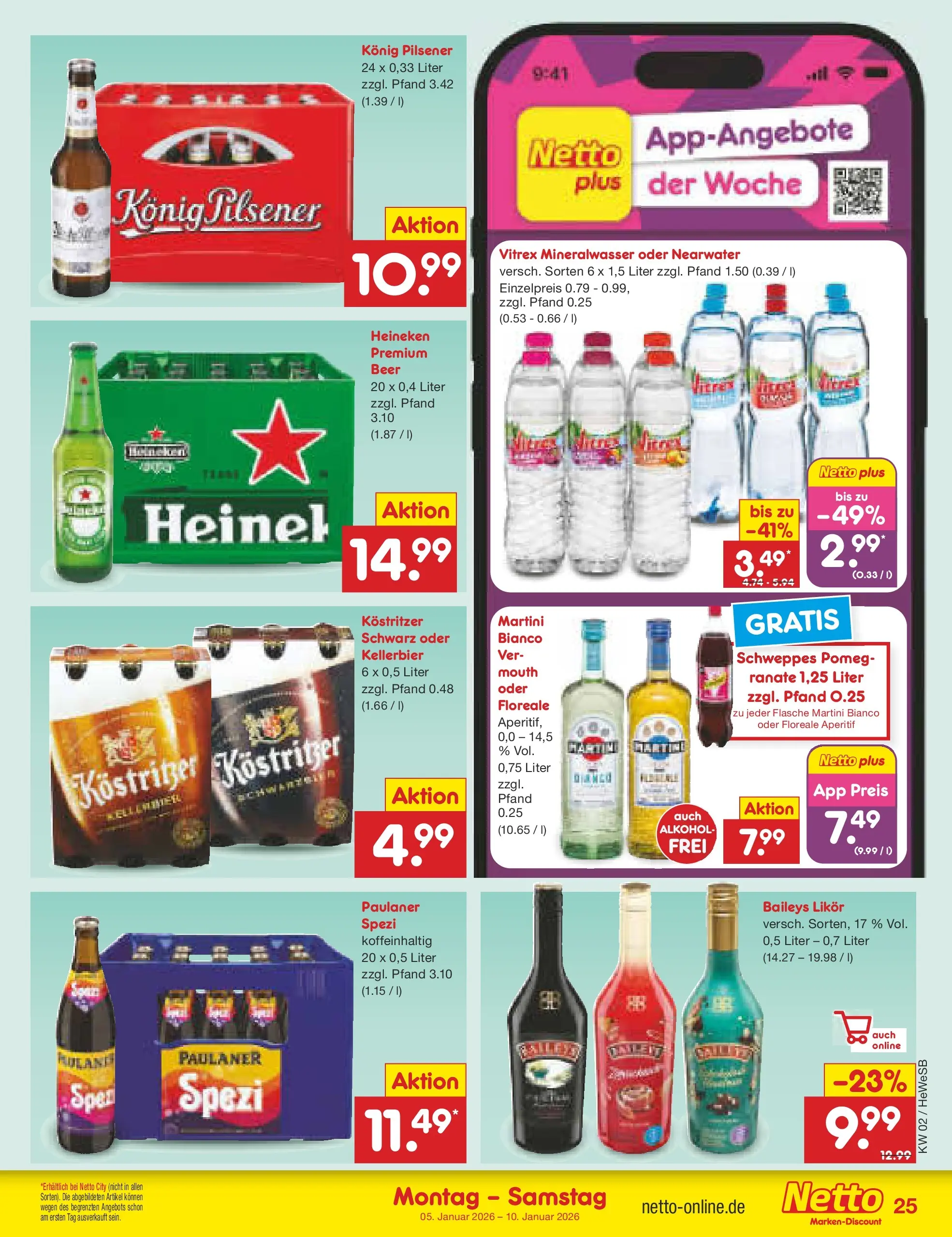 Netto Marken-Discount prospekt Hamburg	 (ab 04.01.2026) » Angebote | Seite: 25 | Produkte: Martini, Kostritzer, Likör, Paulaner