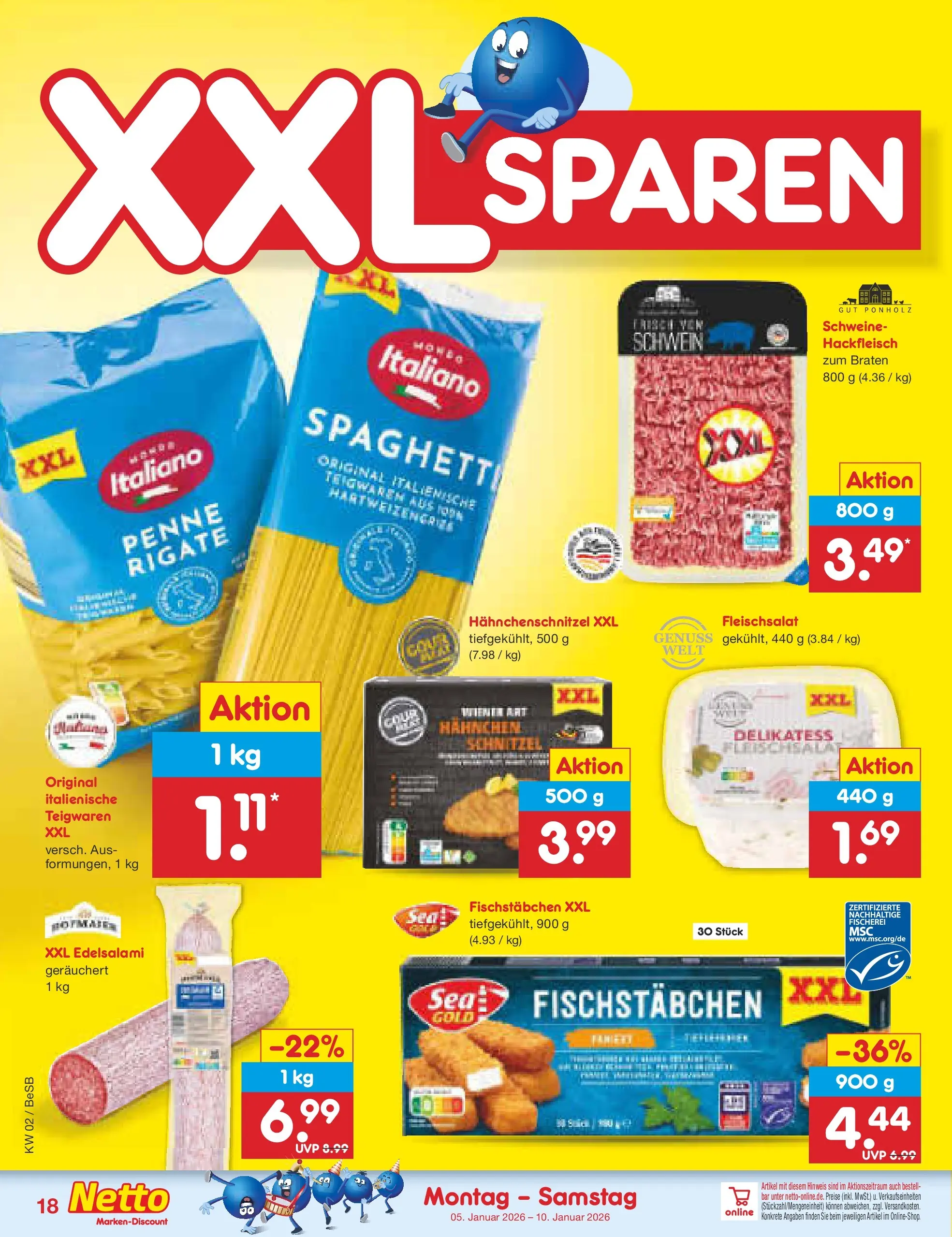 Netto Marken-Discount prospekt Kremmen	 (ab 04.01.2026) » Angebote | Seite: 18 | Produkte: Hahnchen, Schnitzel, Fischstabchen, Hackfleisch