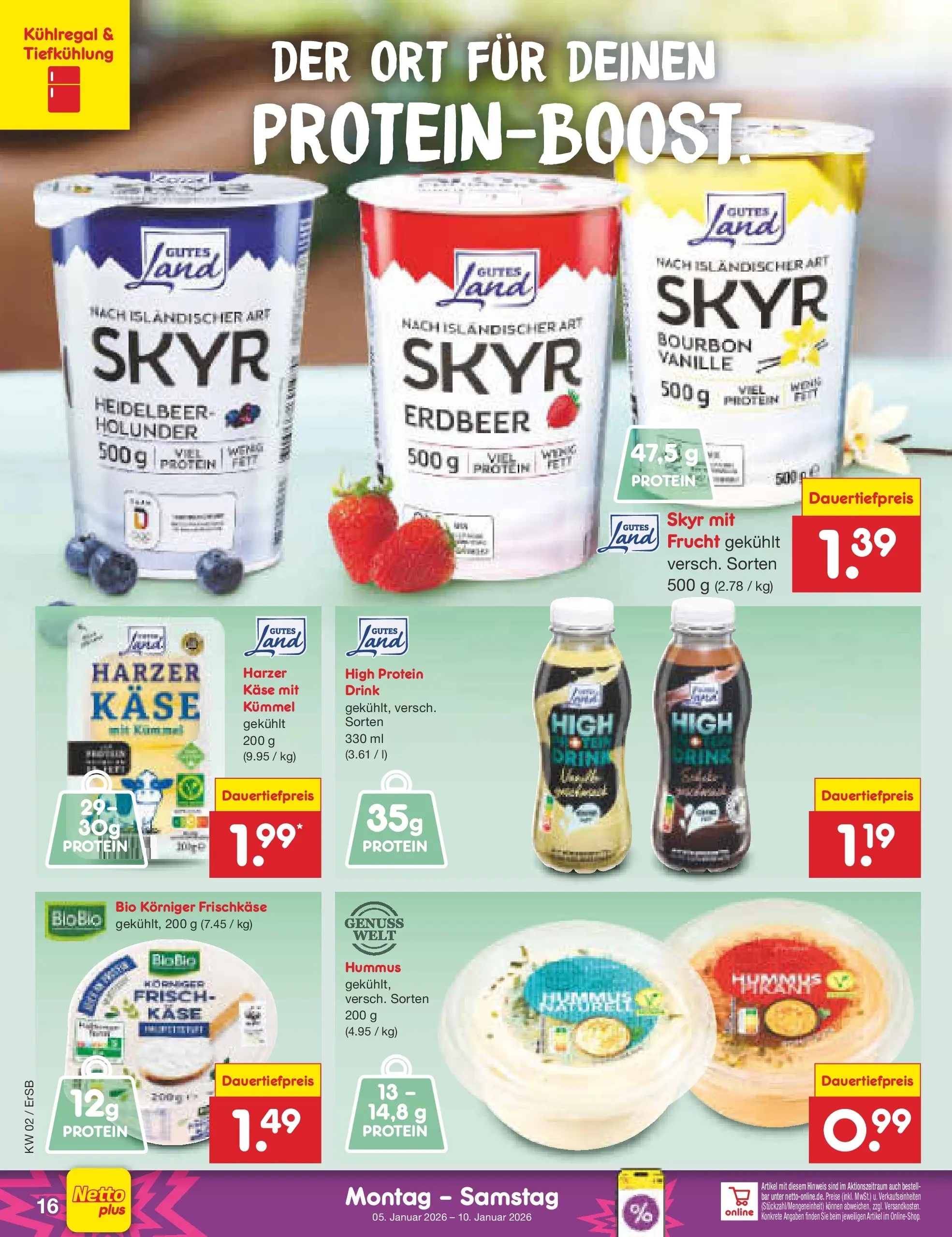 Netto Marken-Discount prospekt Nordhausen	 (ab 04.01.2026) » Angebote | Seite: 20 | Produkte: Käse, Skyr, Bourbon, Frischkase