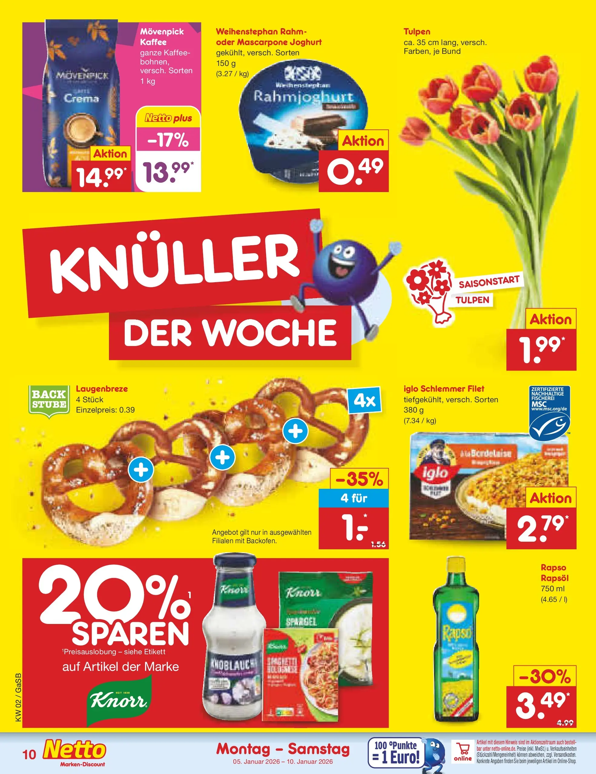 Netto Marken-Discount prospekt Bremen-Lesum	 (ab 04.01.2026) » Angebote | Seite: 10 | Produkte: Mascarpone, Kaffee, Knoblauch, Rapso rapsol