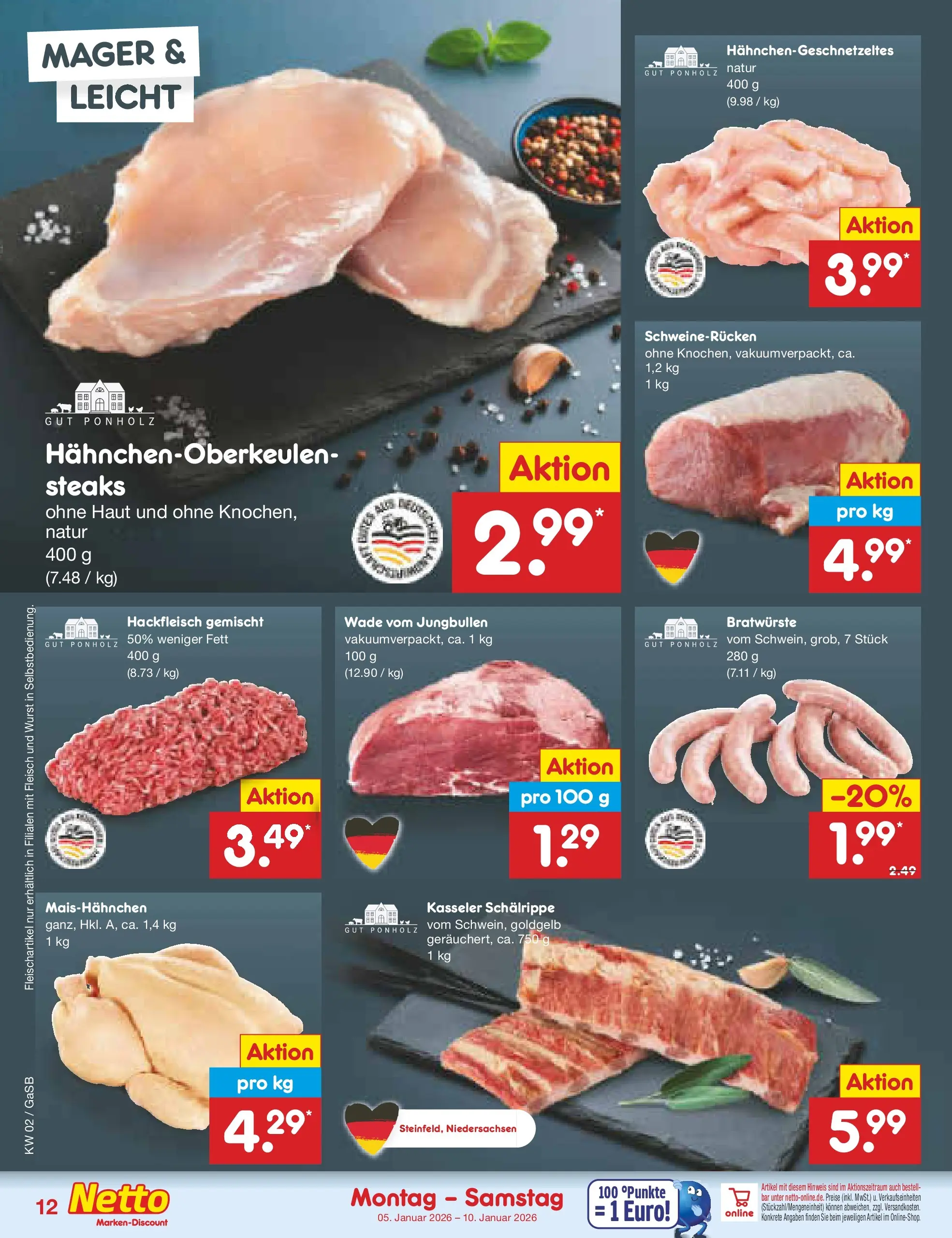 Netto Marken-Discount prospekt Bremen-Lesum	 (ab 04.01.2026) » Angebote | Seite: 12 | Produkte: Wurst, Schweinerucken, Fleisch, Hackfleisch
