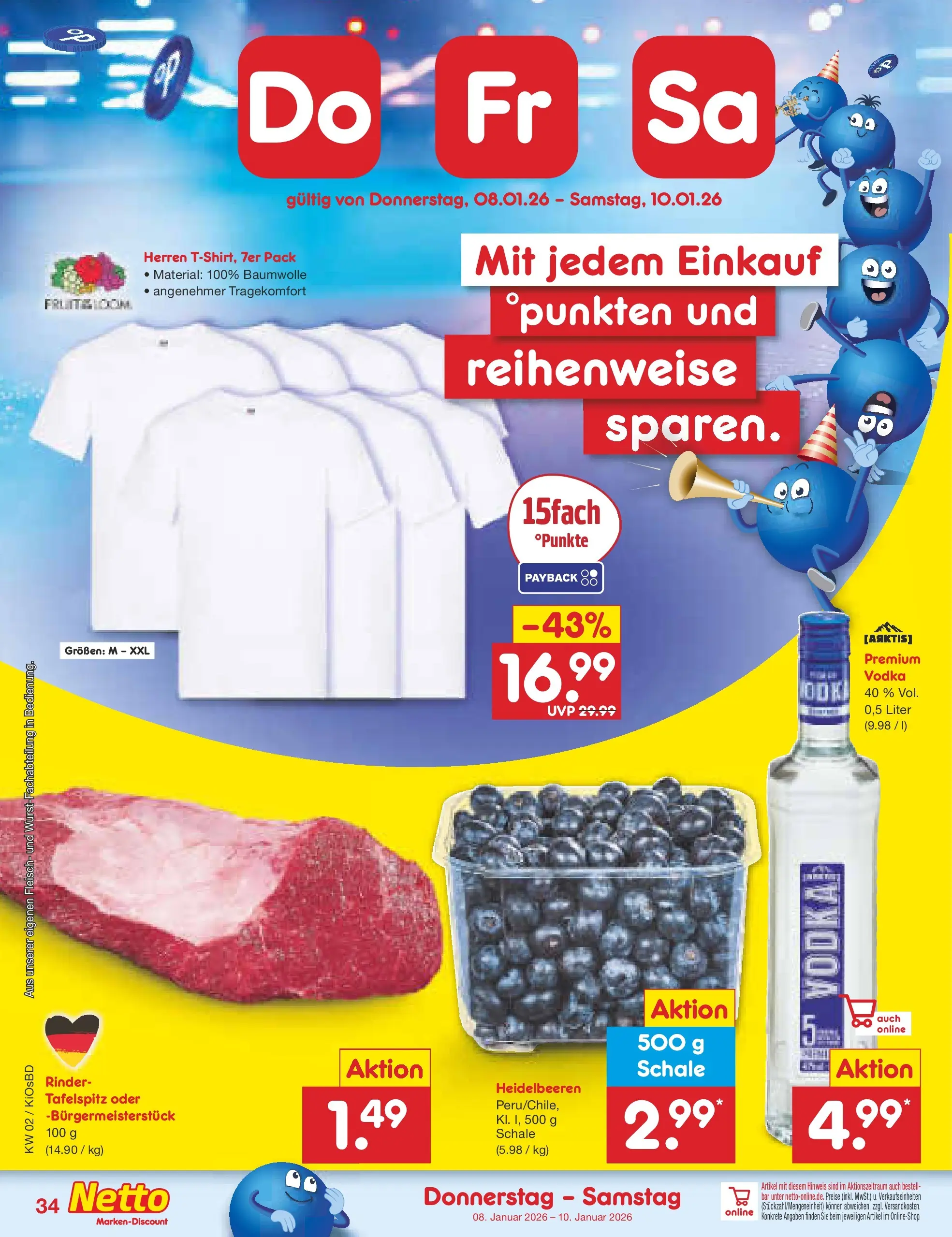 Netto Marken-Discount prospekt Mistelbach	 (ab 04.01.2026) » Angebote | Seite: 38 | Produkte: Tafelspitz, Heidelbeeren, Vodka, Fleisch