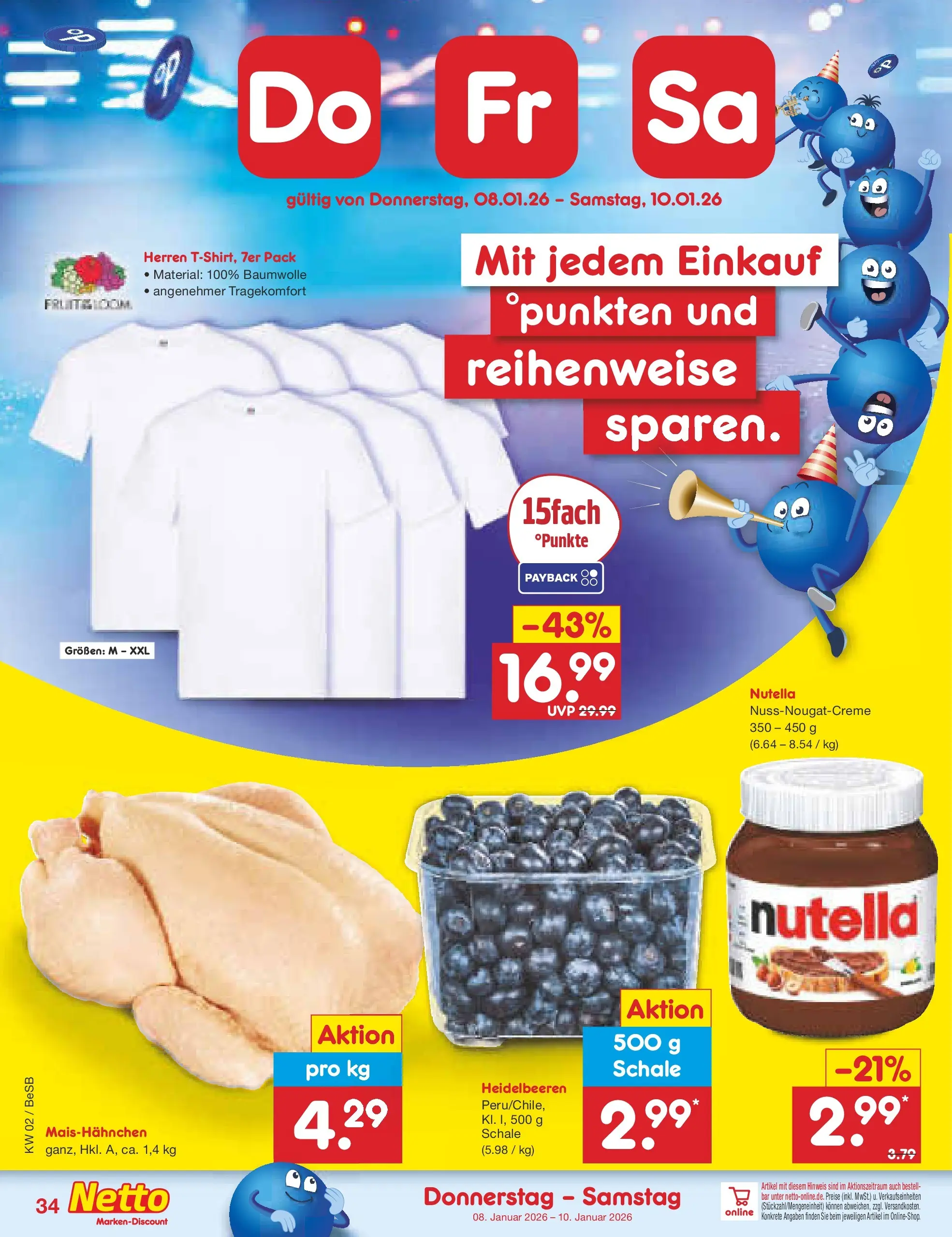 Netto Marken-Discount prospekt Kremmen	 (ab 04.01.2026) » Angebote | Seite: 38 | Produkte: Nutella, Heidelbeeren