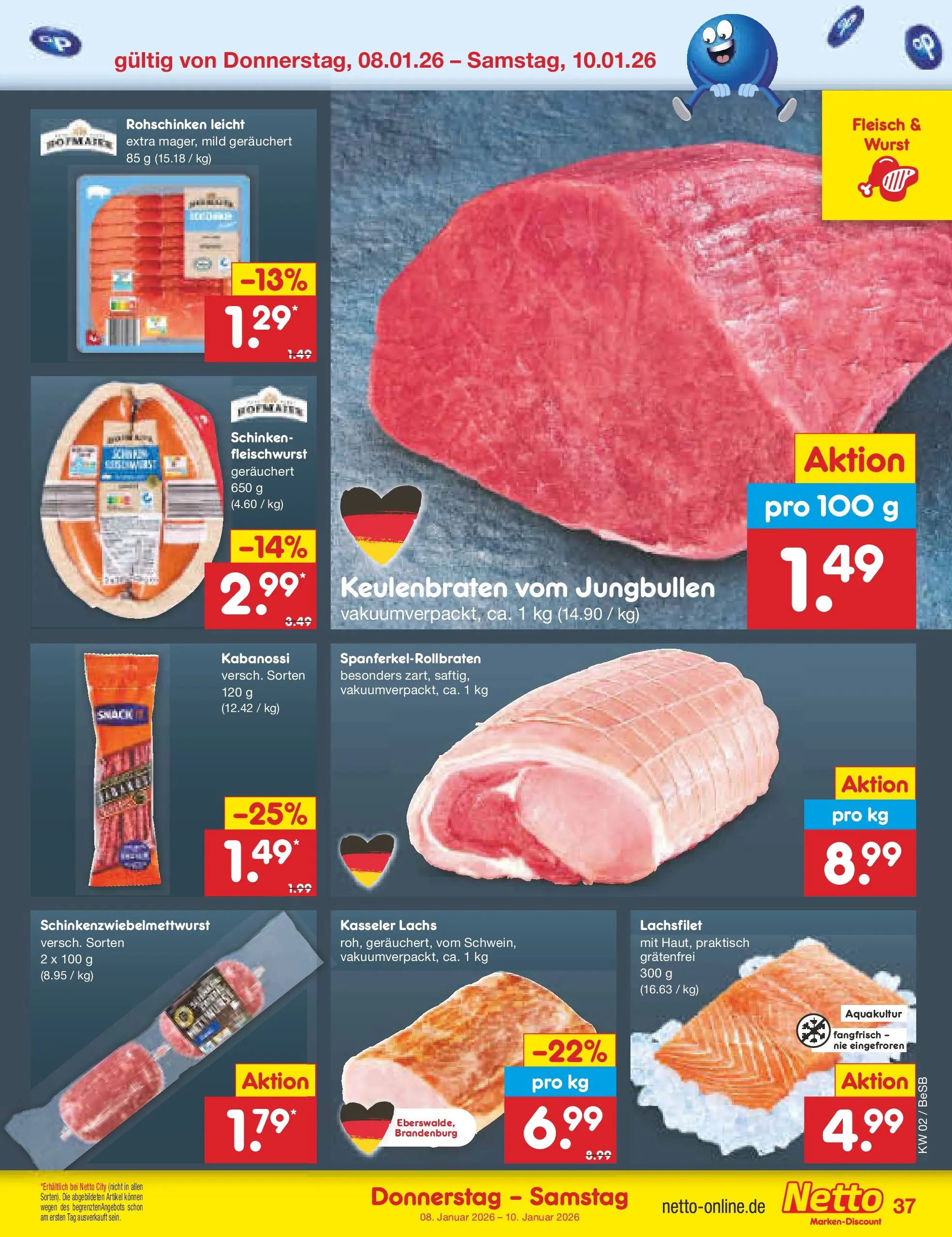 Netto Marken-Discount prospekt Kremmen	 (ab 04.01.2026) » Angebote | Seite: 41 | Produkte: Lachs, Wurst, Schinken, Fleisch