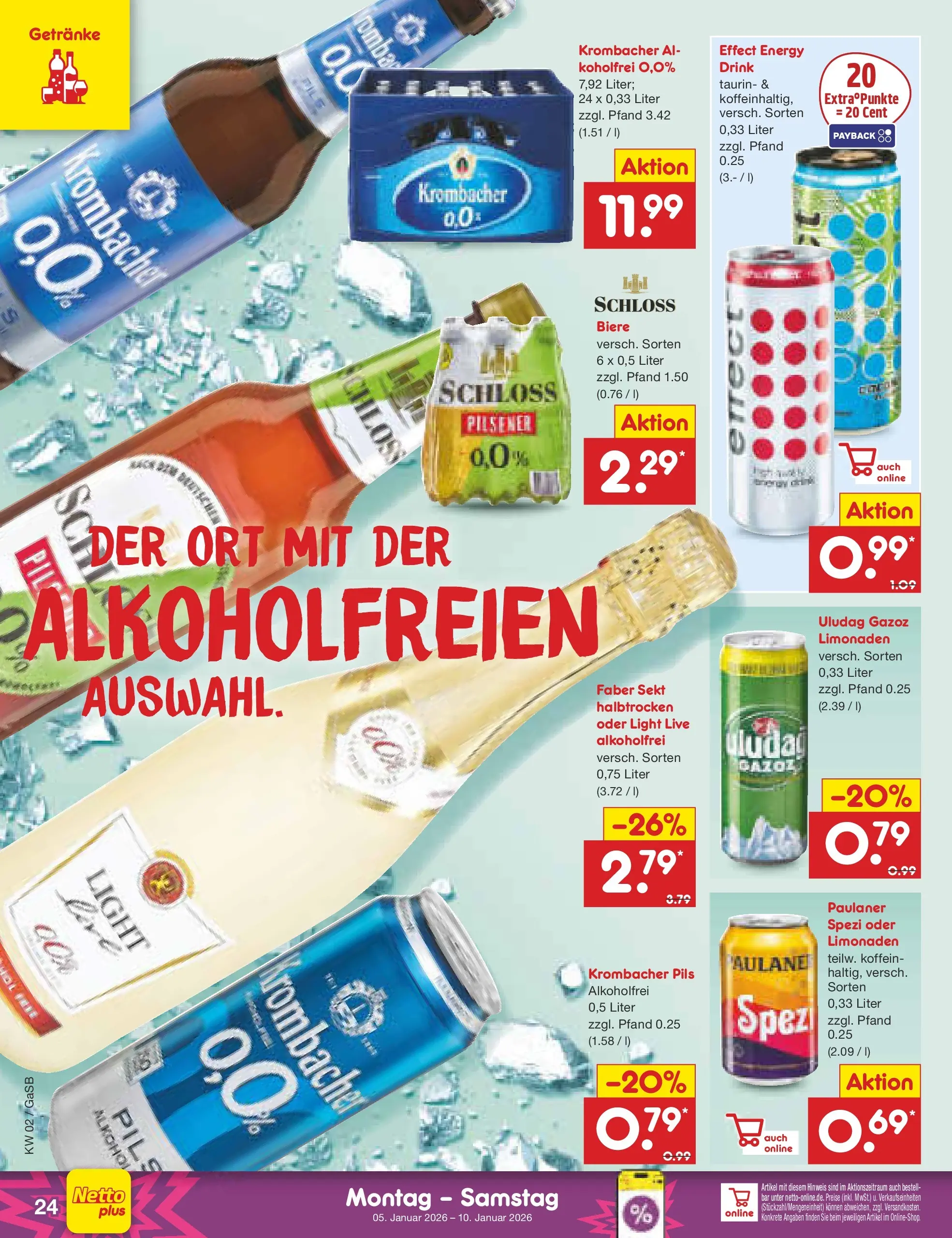Netto Marken-Discount prospekt Bremen-Lesum	 (ab 04.01.2026) » Angebote | Seite: 24 | Produkte: Paulaner spezi, Pils, Krombacher, Paulaner