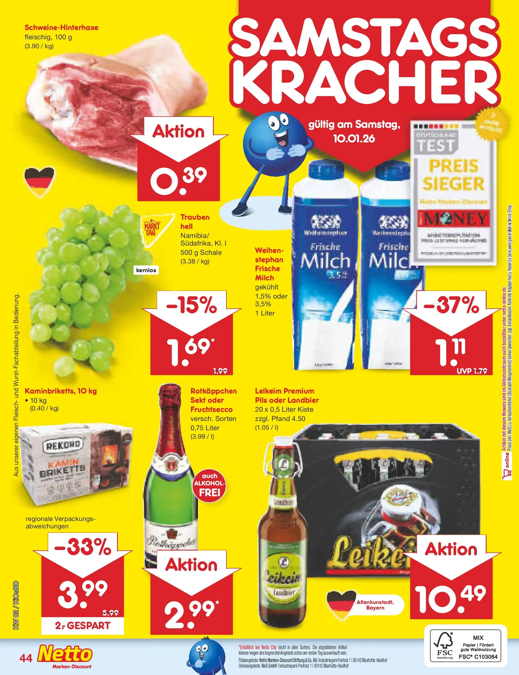 Netto Marken-Discount prospekt Mistelbach	 (ab 04.01.2026) » Angebote | Seite: 48 | Produkte: Kamin, Milch, Pils, Fruchtsecco