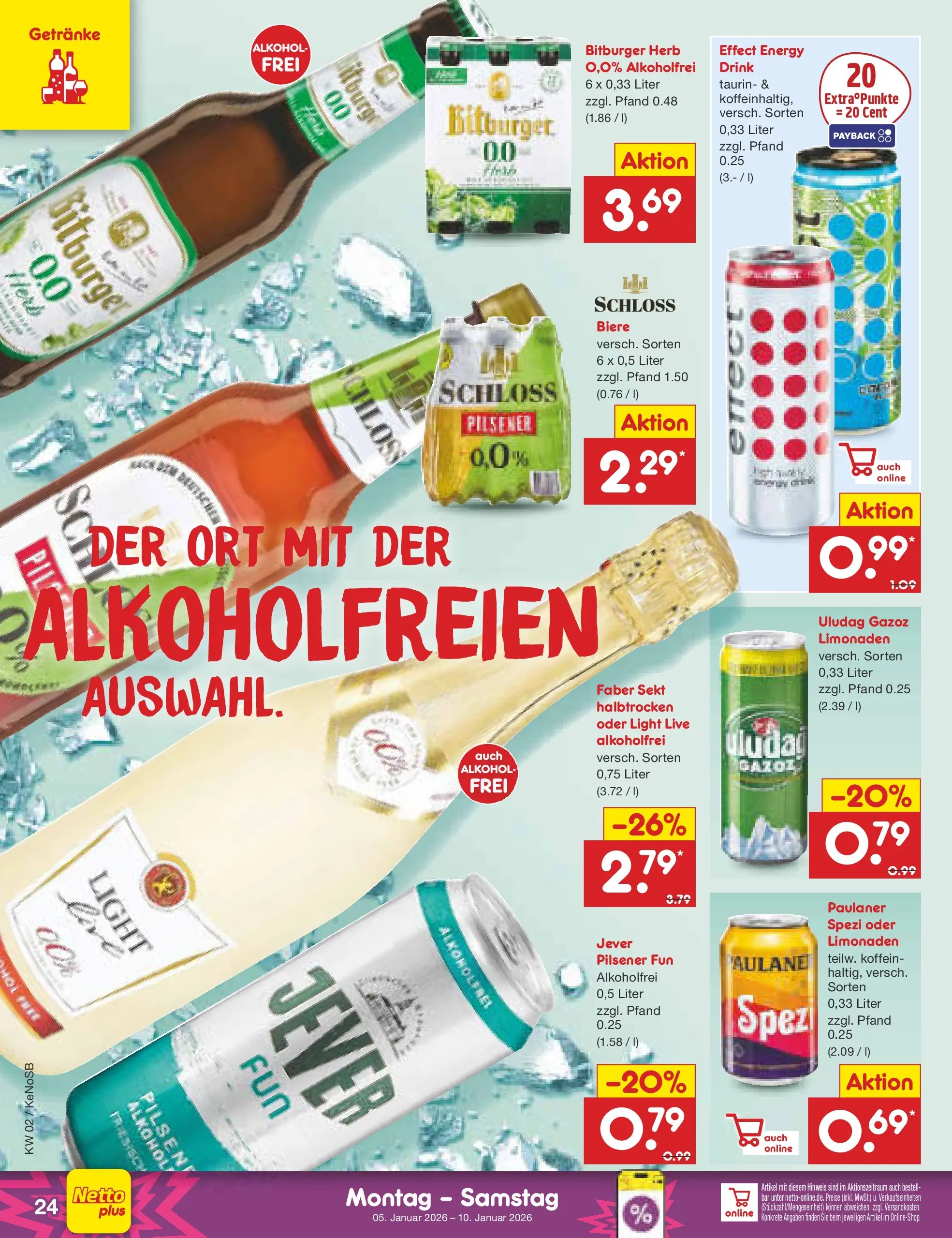 Netto Marken-Discount prospekt Bonn	 (ab 04.01.2026) » Angebote | Seite: 24 | Produkte: Bitburger, Paulaner spezi, Jever, Paulaner