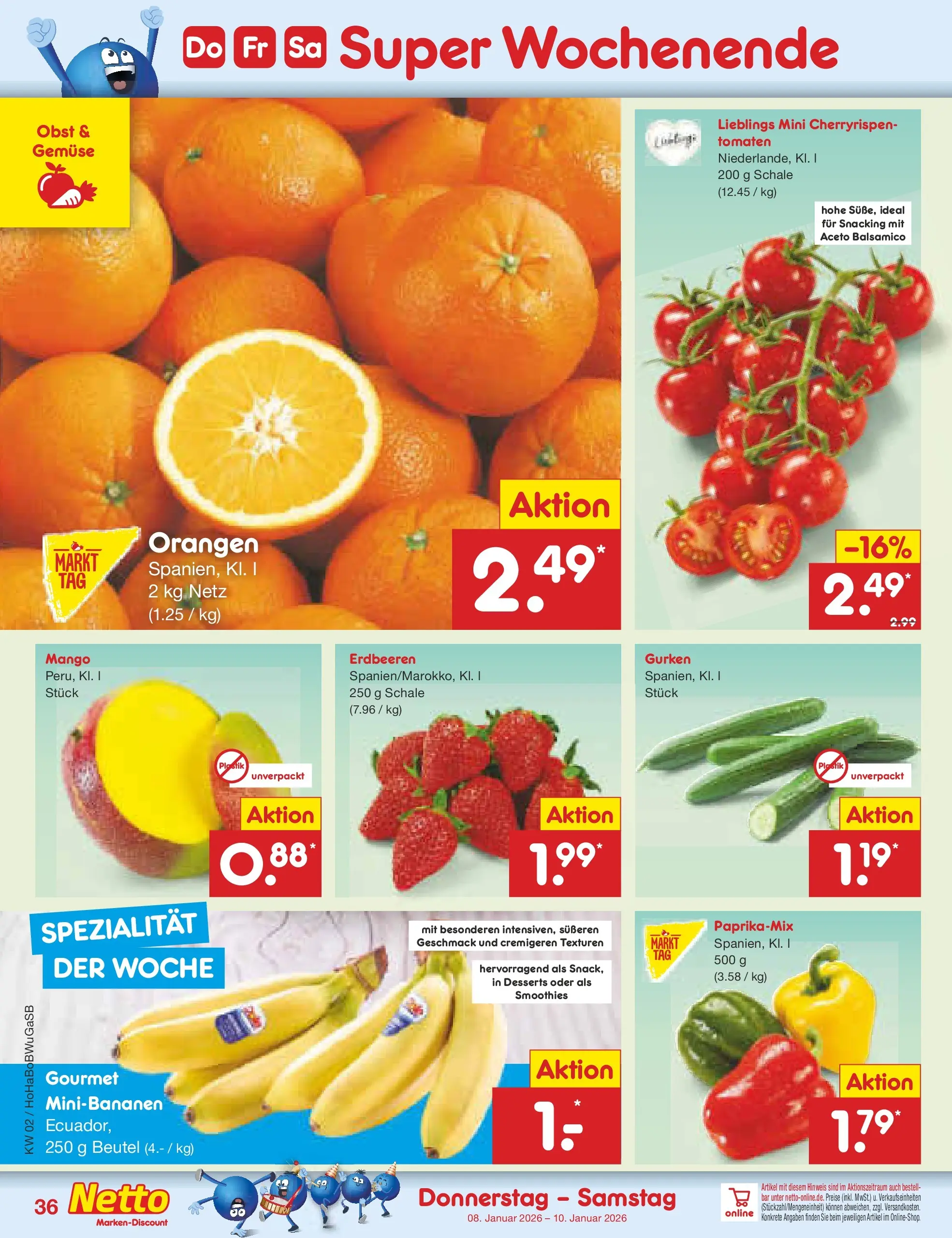 Netto Marken-Discount prospekt Stemwede-Dielingen	 (ab 04.01.2026) » Angebote | Seite: 40 | Produkte: Balsamico, Orangen, Gemüse, Gurken