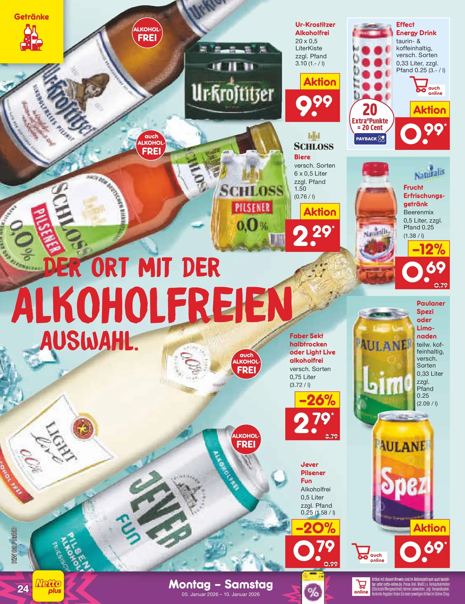 Netto Marken-Discount prospekt Jena-Lobeda	 (ab 04.01.2026) » Angebote | Seite: 24 | Produkte: Paulaner spezi, Sekt, Jever, Paulaner