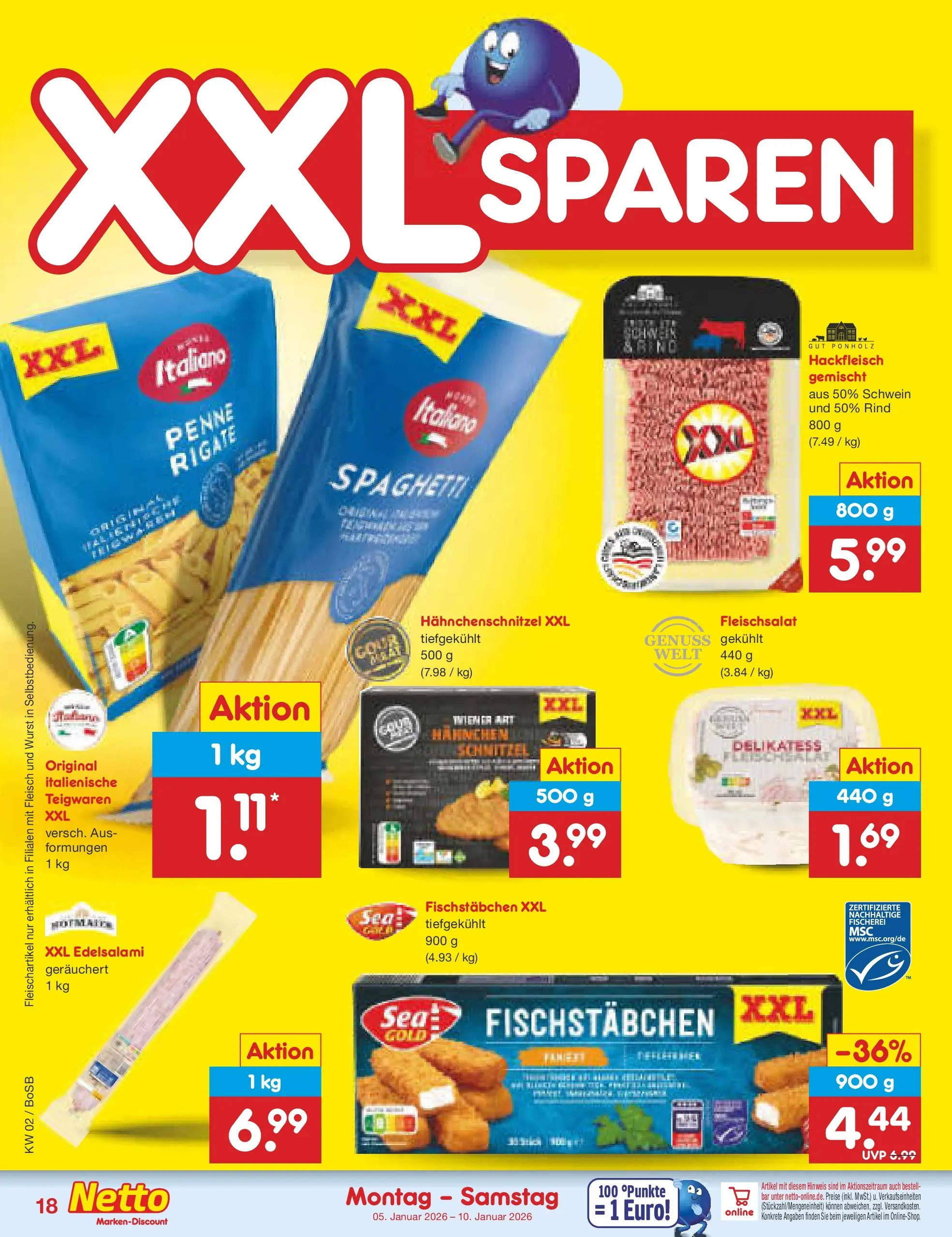 Netto Marken-Discount prospekt Stadtlohn	 (ab 04.01.2026) » Angebote | Seite: 18 | Produkte: Schnitzel, Wurst, Fleisch, Hackfleisch