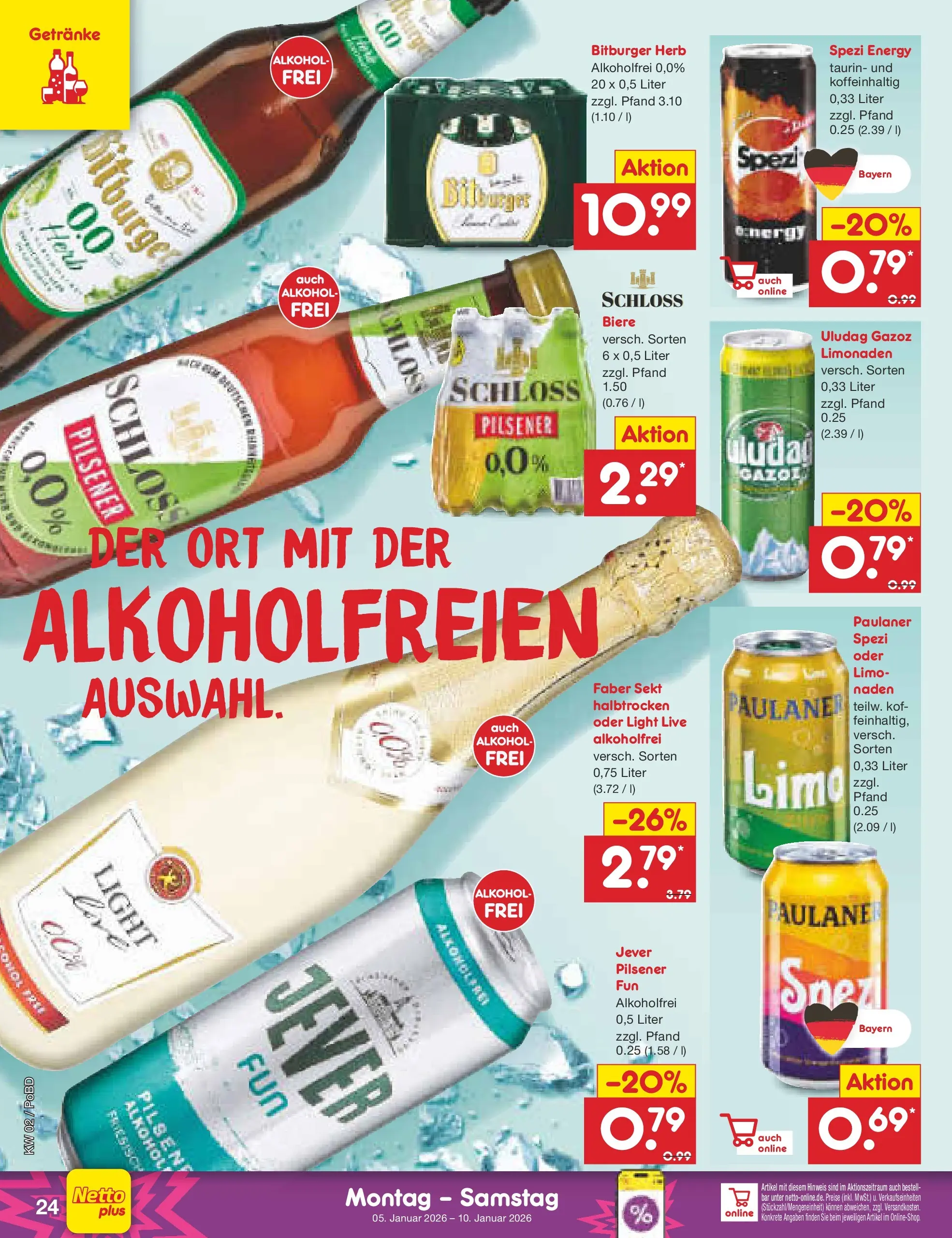 Netto Marken-Discount prospekt Selb	 (ab 04.01.2026) » Angebote | Seite: 24 | Produkte: Bitburger, Energy, Sekt, Paulaner