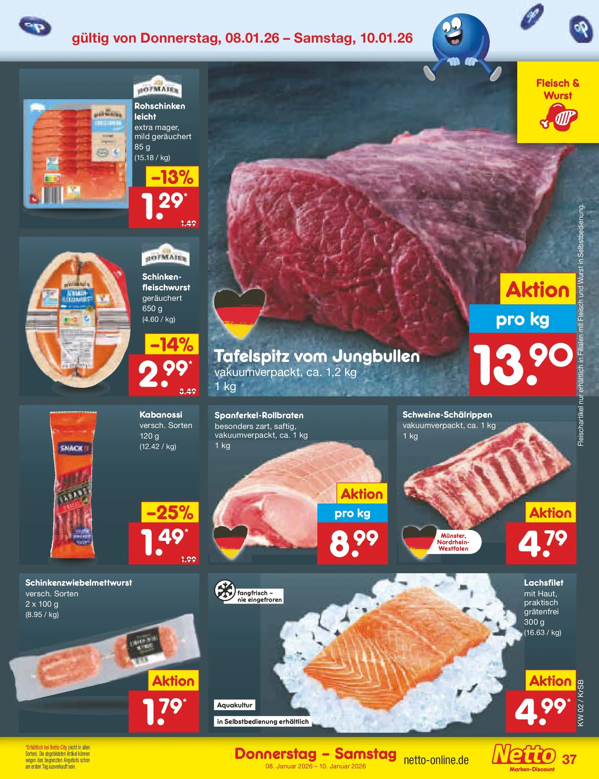 Netto Marken-Discount prospekt Jüchen	 (ab 04.01.2026) » Angebote | Seite: 41 | Produkte: Tafelspitz, Wurst, Schinken, Fleisch