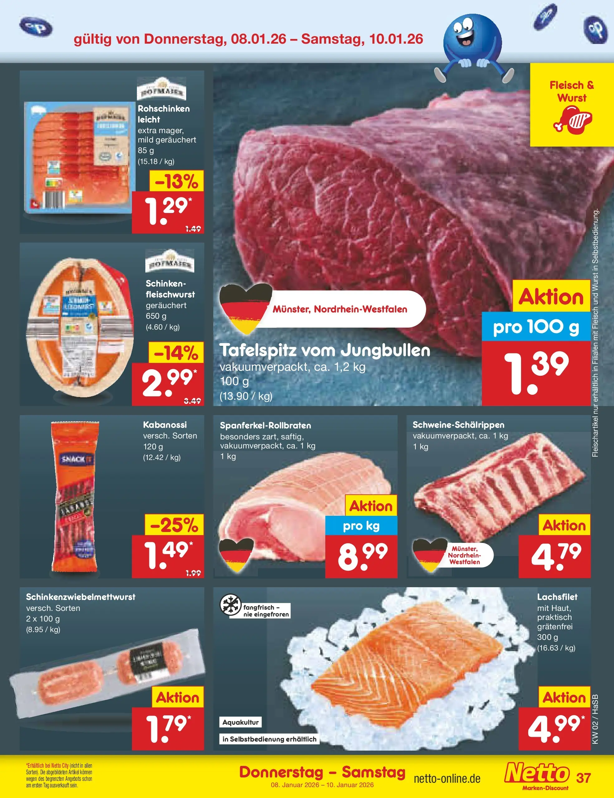 Netto Marken-Discount prospekt Wuppertal	 (ab 04.01.2026) » Angebote | Seite: 41 | Produkte: Tafelspitz, Wurst, Schinken, Fleisch