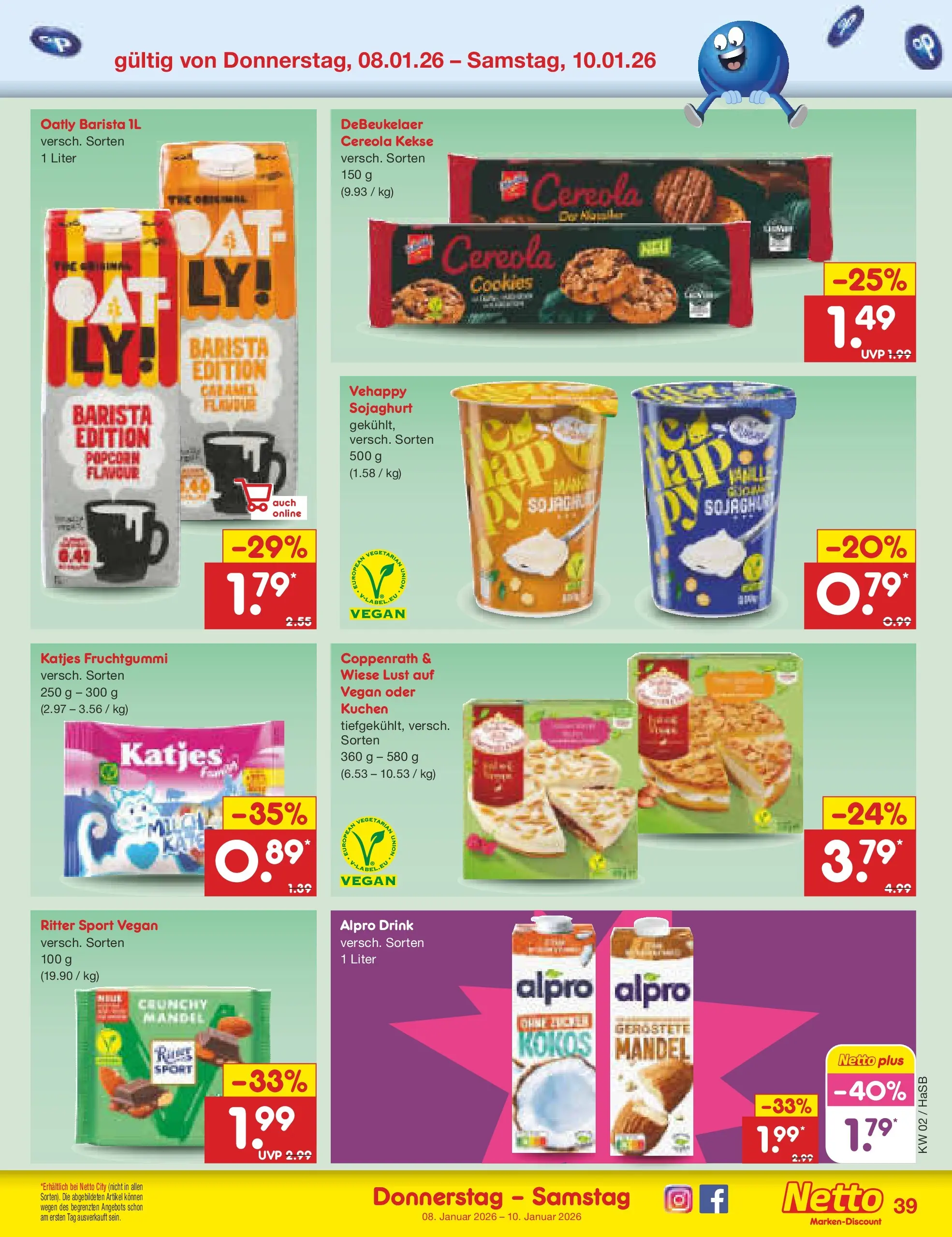 Netto Marken-Discount prospekt Wuppertal	 (ab 04.01.2026) » Angebote | Seite: 43 | Produkte: Katjes, Zucker, Oatly, Kekse