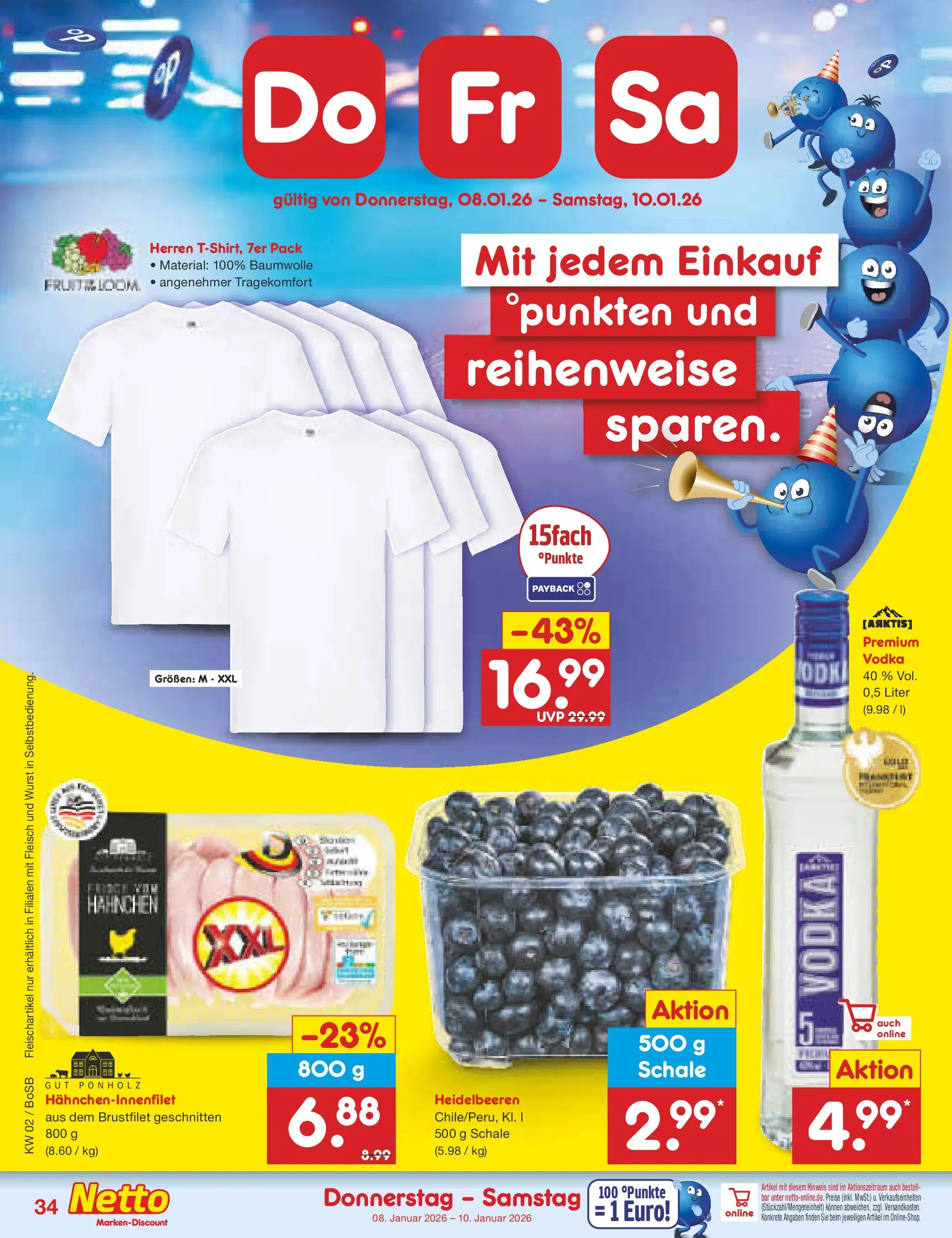 Netto Marken-Discount prospekt Stadtlohn	 (ab 04.01.2026) » Angebote | Seite: 38 | Produkte: Hahnchen, Heidelbeeren, Vodka, Fleisch
