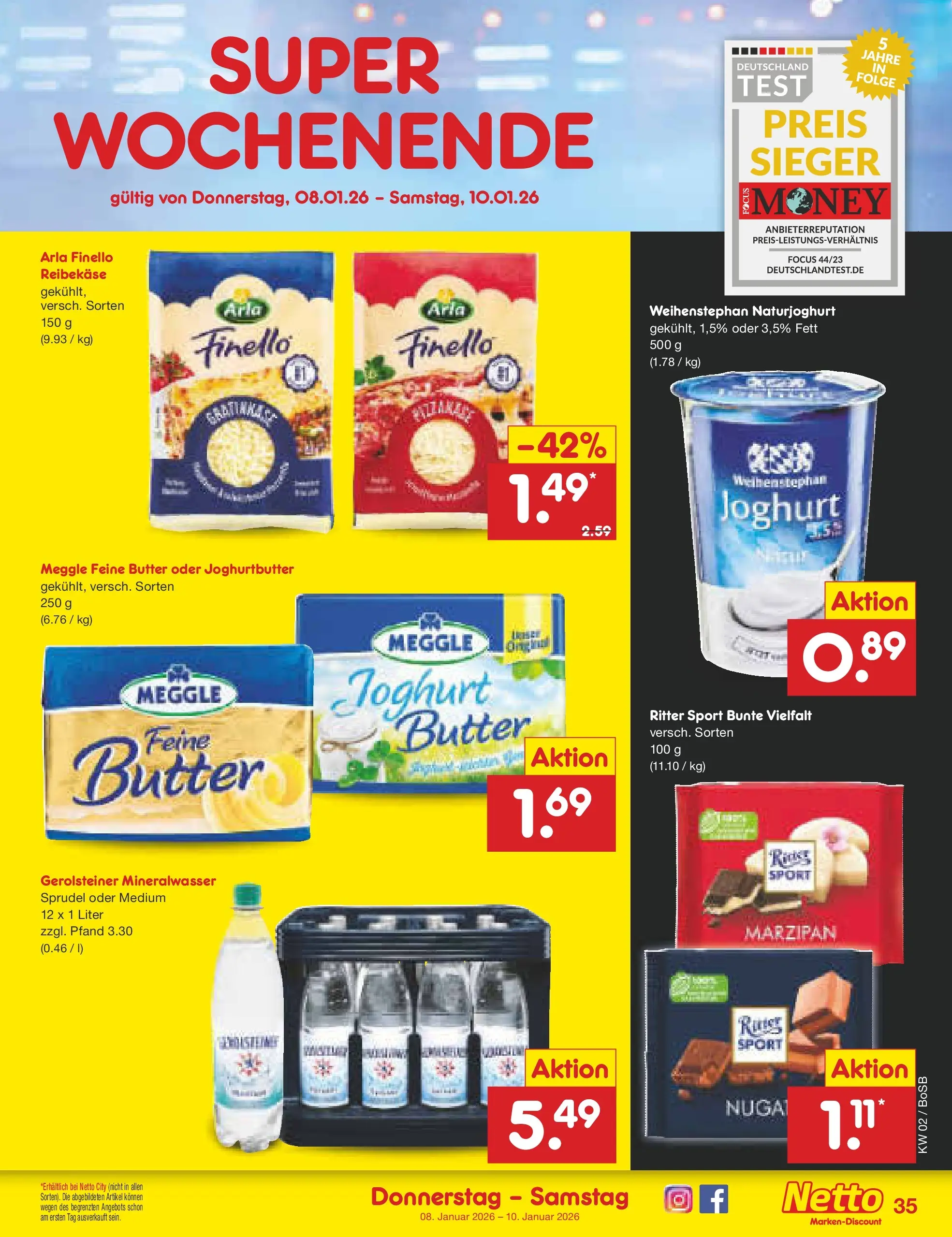 Netto Marken-Discount prospekt Stadtlohn	 (ab 04.01.2026) » Angebote | Seite: 39 | Produkte: Joghurt, Ritter sport, Mineralwasser, Gerolsteiner