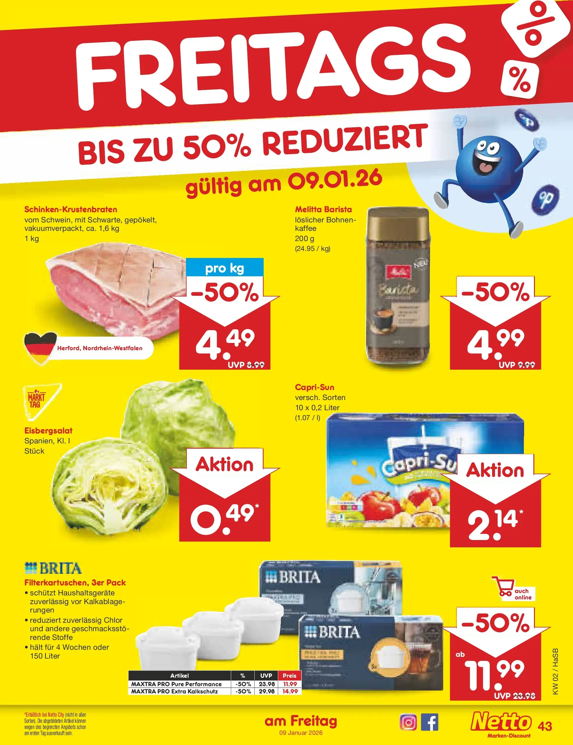 Netto Marken-Discount prospekt Wuppertal	 (ab 04.01.2026) » Angebote | Seite: 47 | Produkte: Melitta, Kaffee, Eisbergsalat