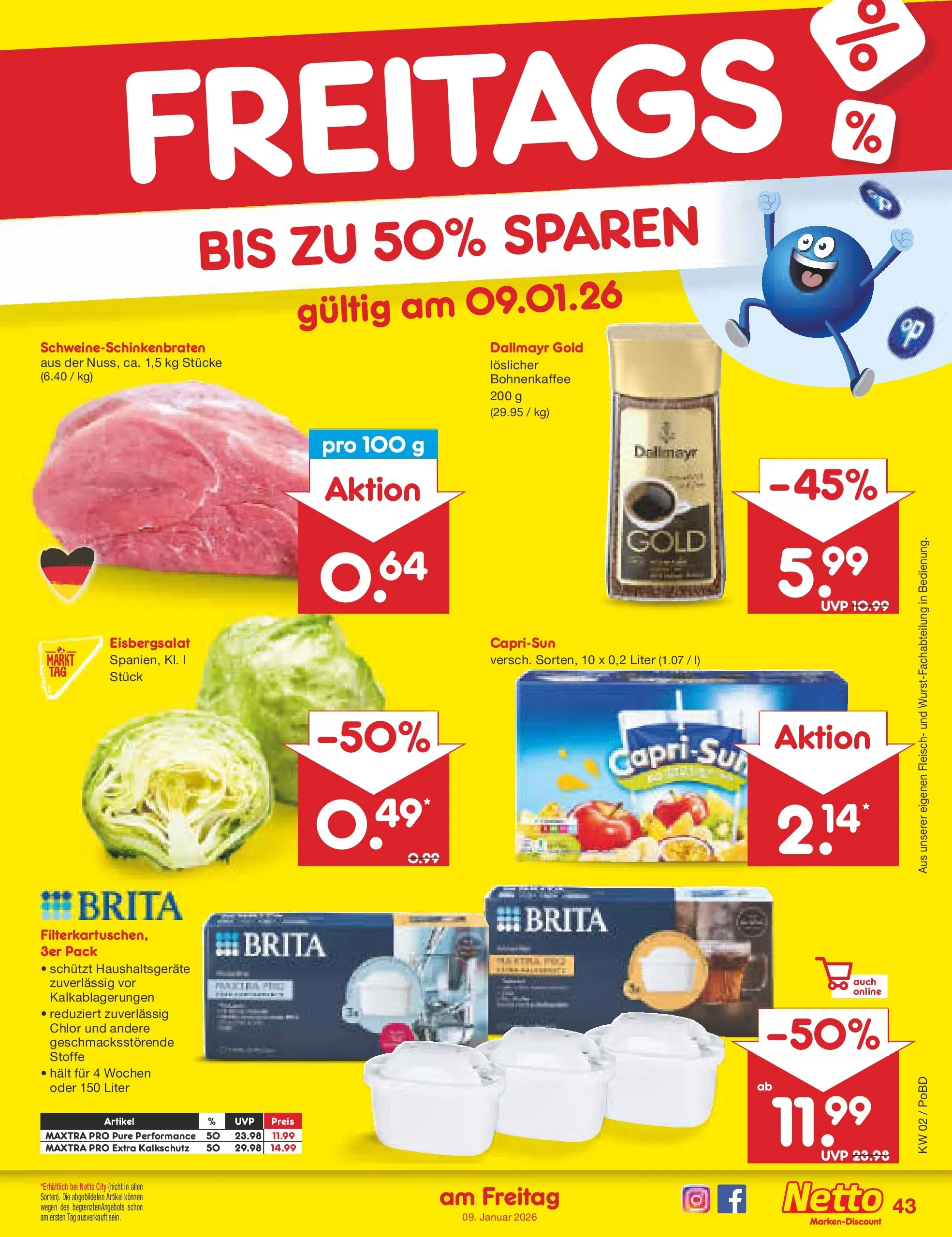 Netto Marken-Discount prospekt Selb	 (ab 04.01.2026) » Angebote | Seite: 47 | Produkte: Capri sun, Eisbergsalat, Dallmayr, Fleisch
