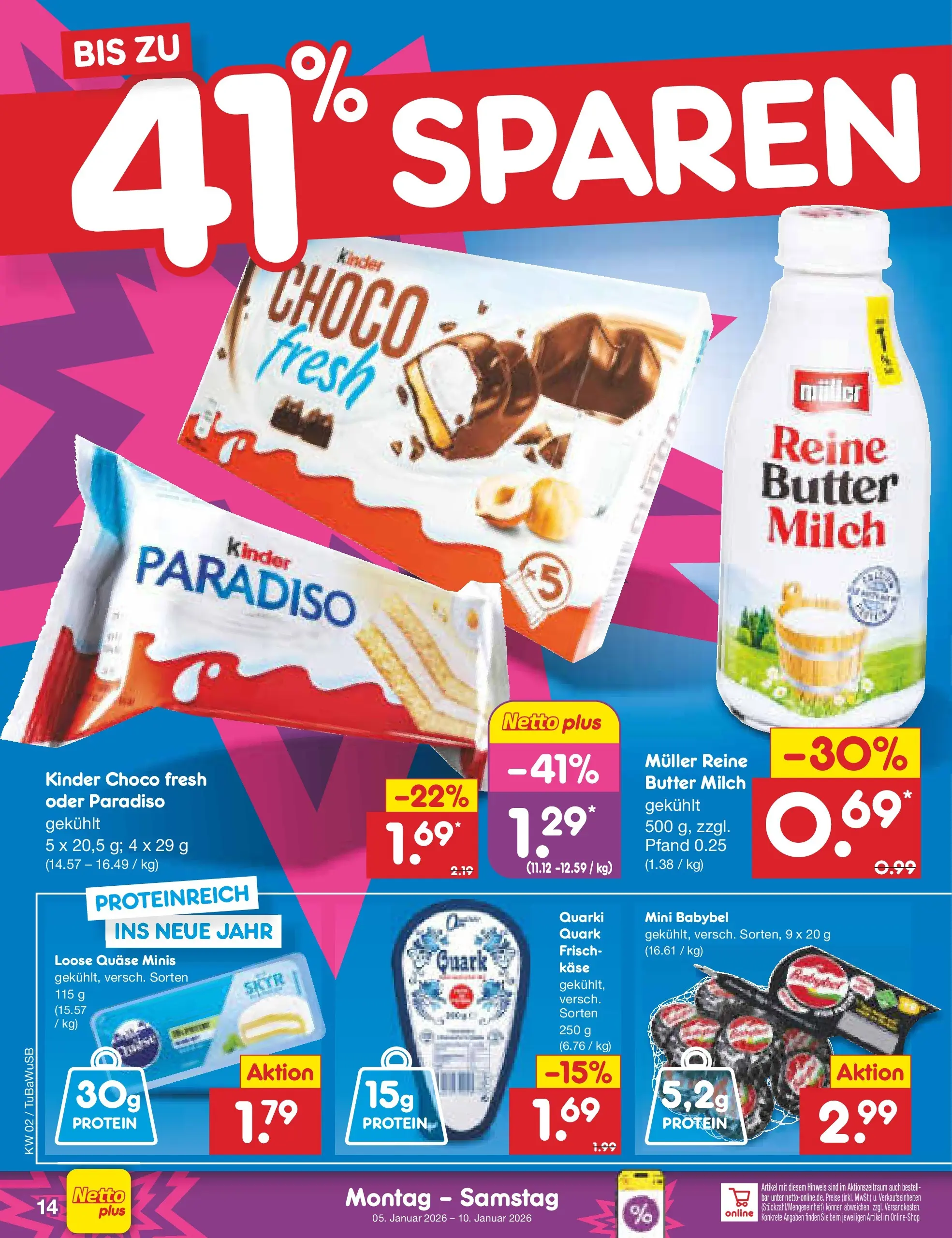 Netto Marken-Discount prospekt Lahr-Langenwinkel	 (ab 04.01.2026) » Angebote | Seite: 14 | Produkte: Milch, Butter, Käse, Skyr