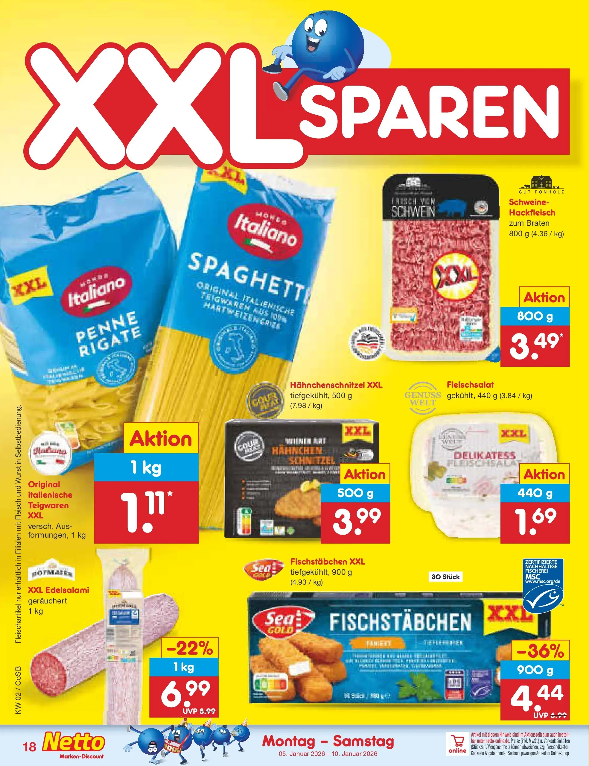 Netto Marken-Discount prospekt Bitterfeld-Wolfen	 (ab 04.01.2026) » Angebote | Seite: 18 | Produkte: Hahnchen, Schnitzel, Fischstabchen, Wurst