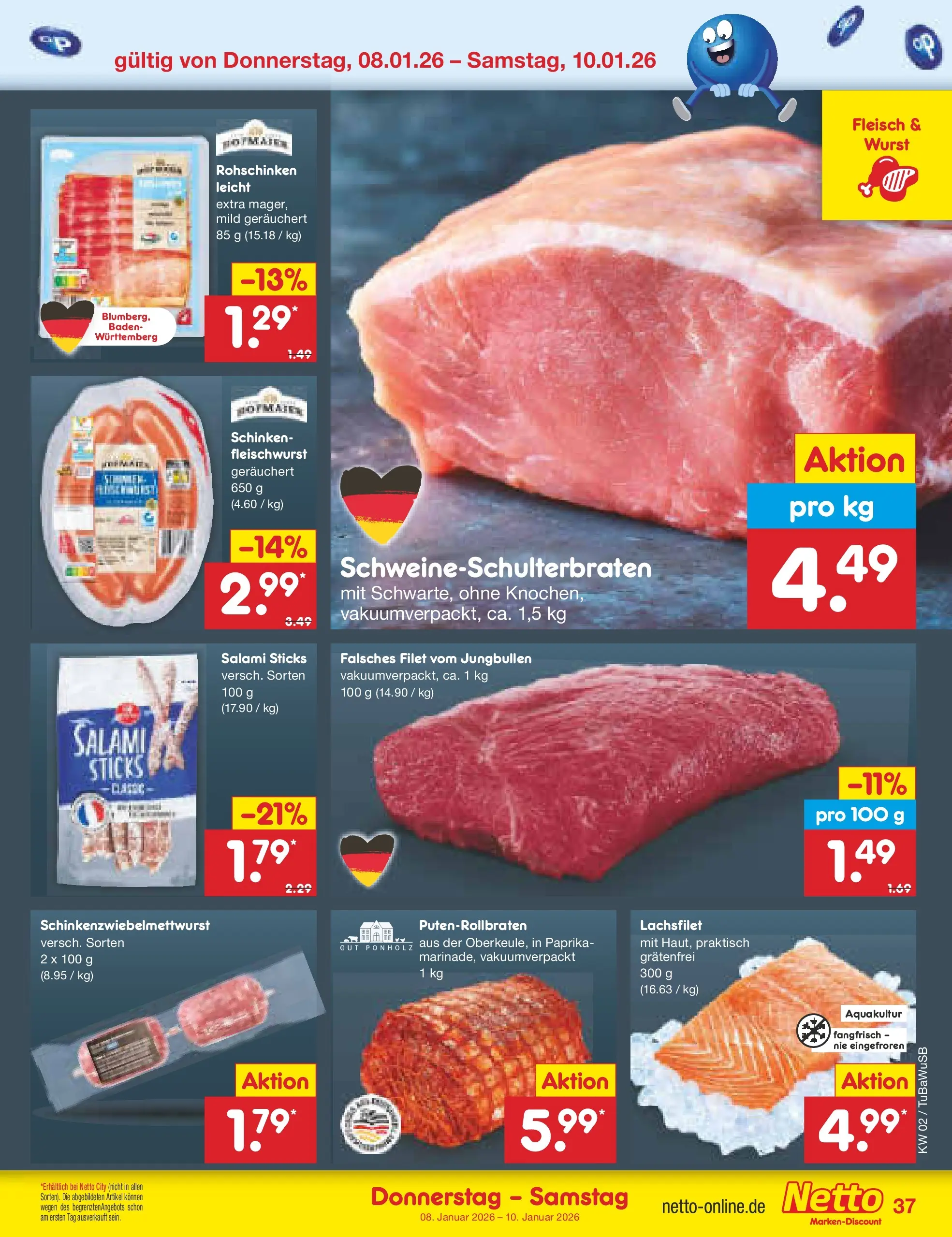 Netto Marken-Discount prospekt Lahr-Langenwinkel	 (ab 04.01.2026) » Angebote | Seite: 41 | Produkte: Paprika, Wurst, Schinken, Fleisch