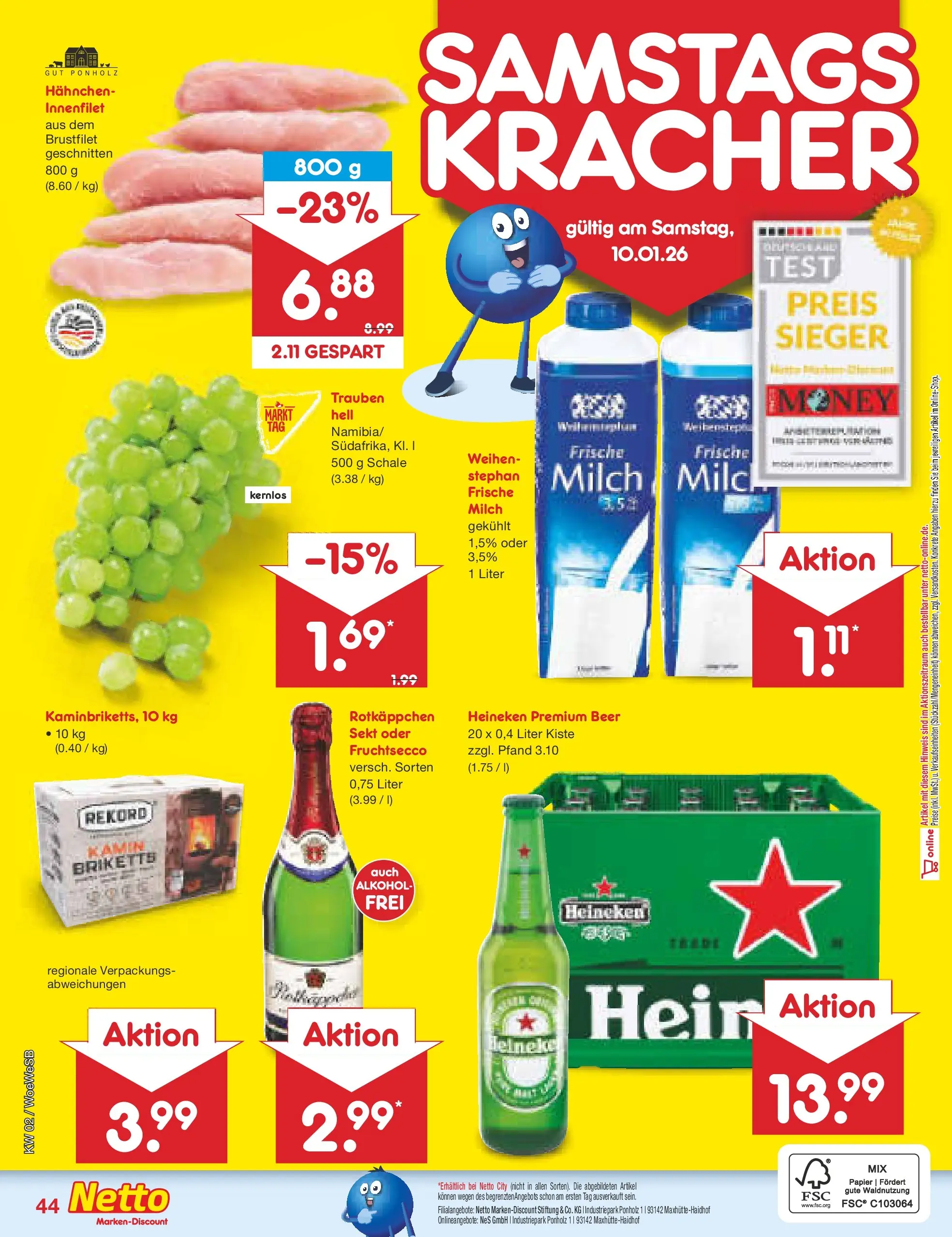 Netto Marken-Discount prospekt Katzweiler	 (ab 04.01.2026) » Angebote | Seite: 48 | Produkte: Hahnchen, Trauben, Heineken, Rotkäppchen