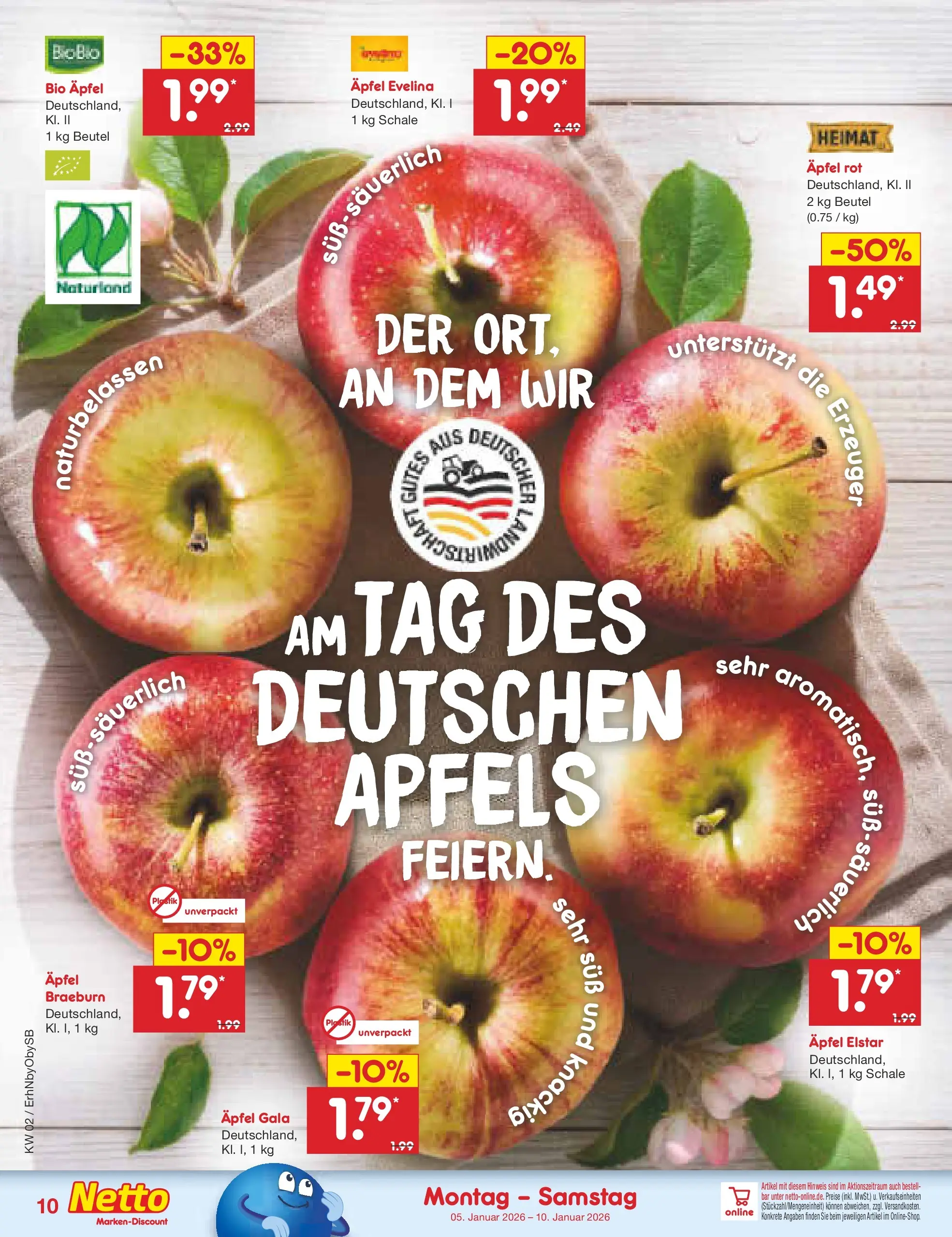 Netto Marken-Discount prospekt Metten	 (ab 04.01.2026) » Angebote | Seite: 10 | Produkte: Äpfel