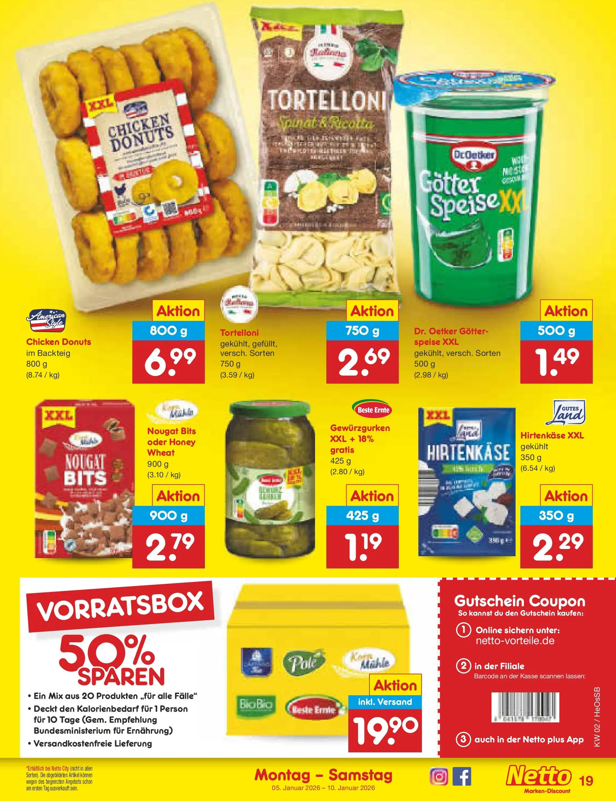 Netto Marken-Discount prospekt Kröpelin	 (ab 04.01.2026) » Angebote | Seite: 19 | Produkte: Mühle, Donuts
