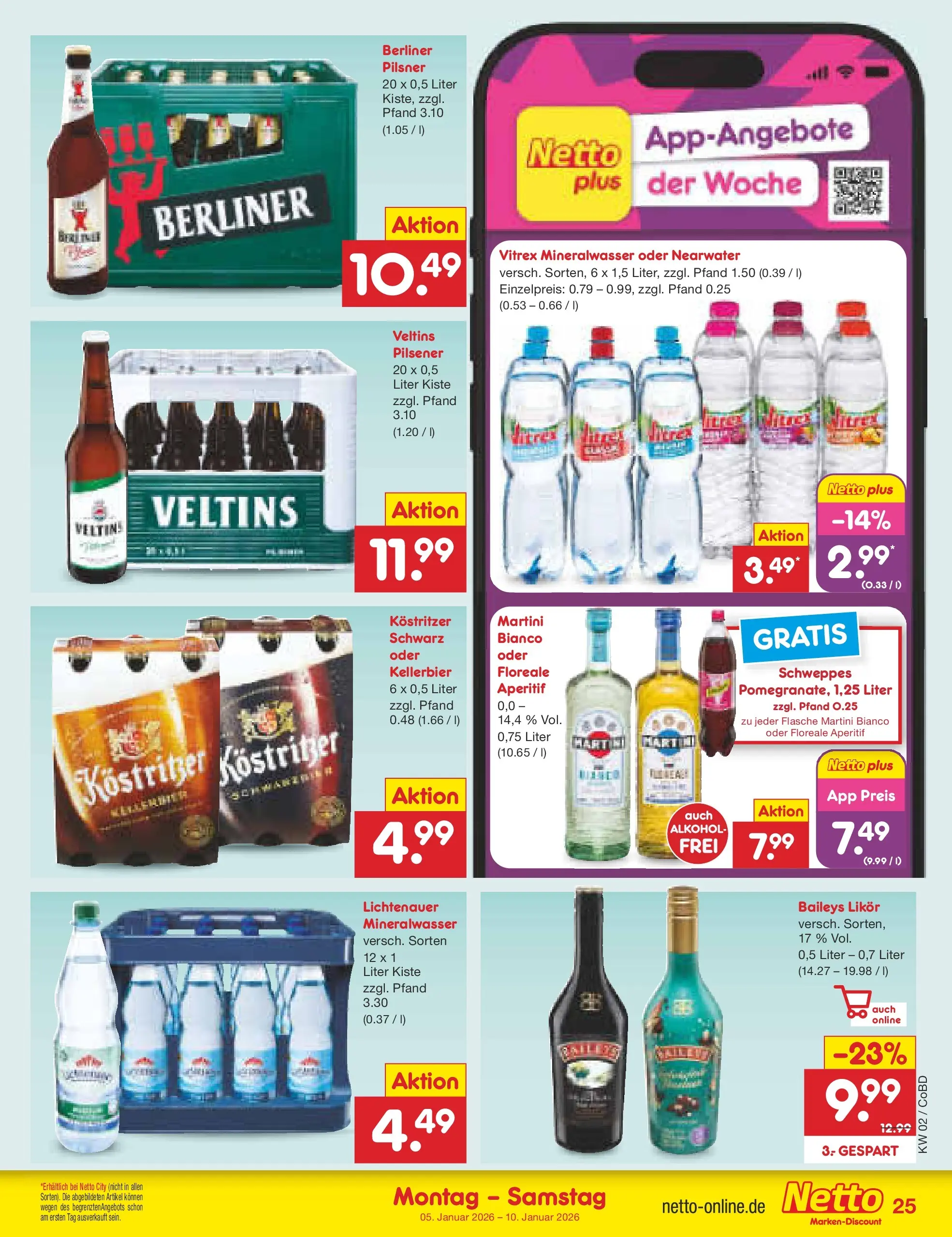 Netto Marken-Discount prospekt Delitzsch	 (ab 04.01.2026) » Angebote | Seite: 25 | Produkte: Berliner, Kostritzer, Baileys, Berliner pilsner