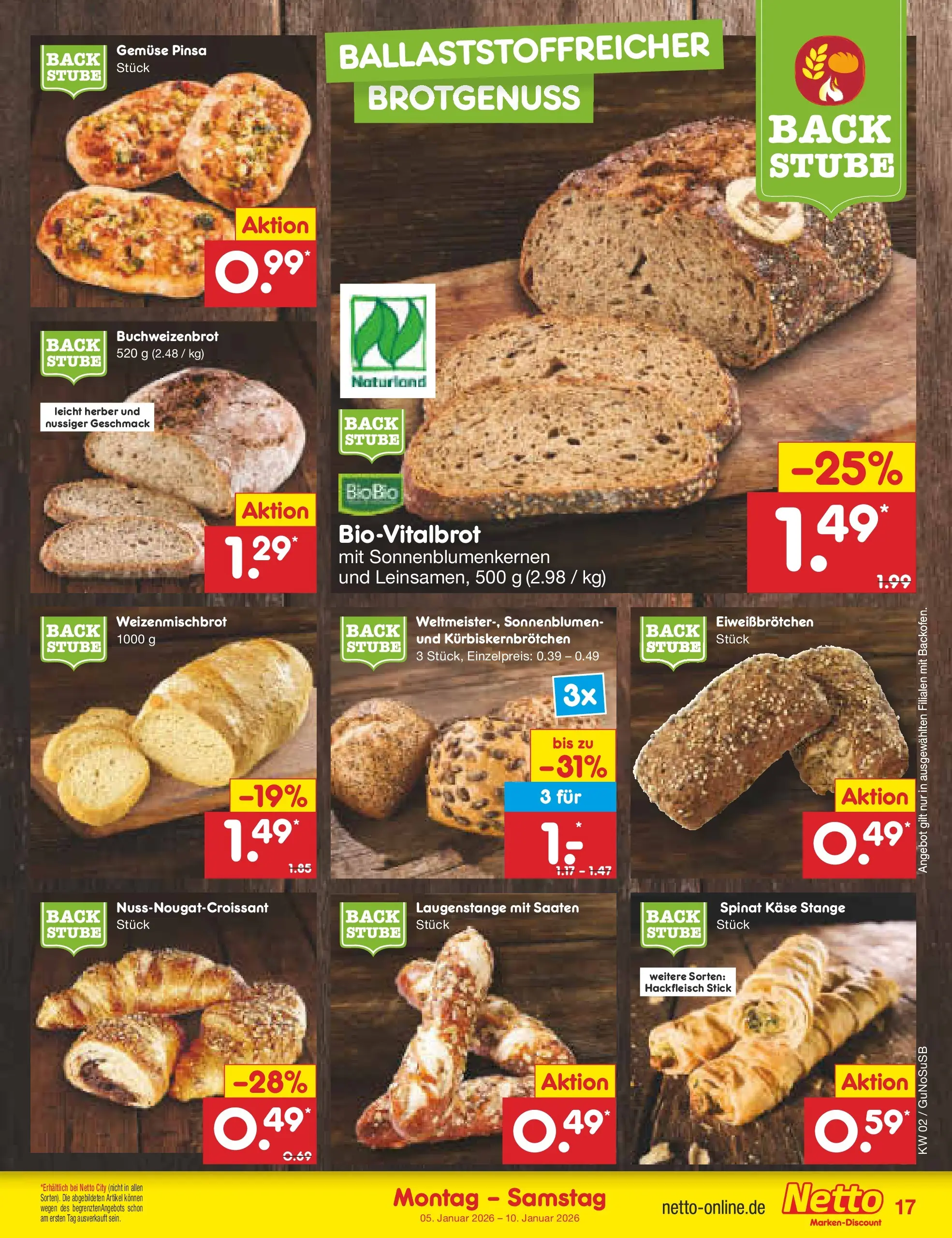 Netto Marken-Discount prospekt Machern	 (ab 04.01.2026) » Angebote | Seite: 17 | Produkte: Käse, Gemüse, Hackfleisch