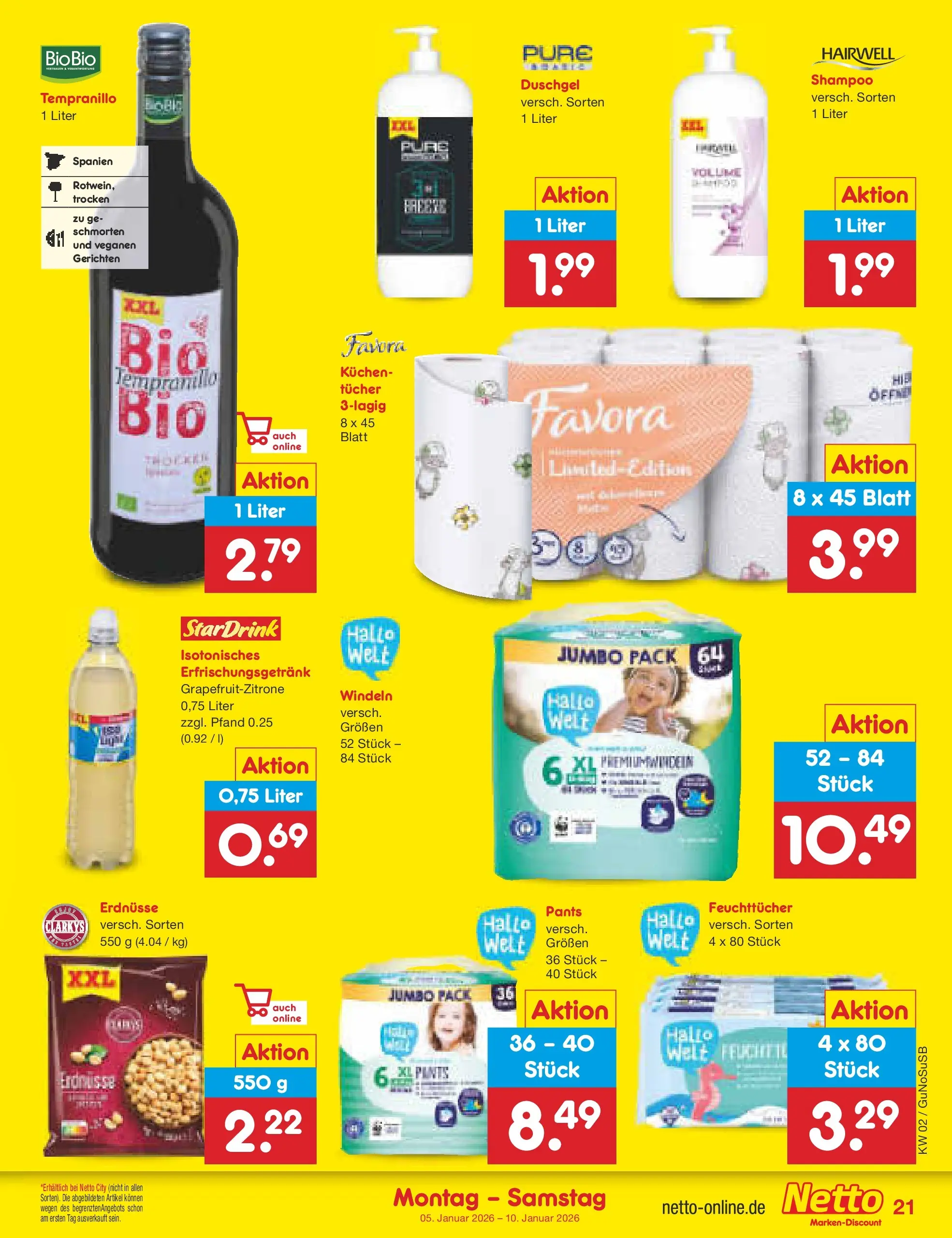 Netto Marken-Discount prospekt Machern	 (ab 04.01.2026) » Angebote | Seite: 21 | Produkte: Erdnüsse, Shampoo, Duschgel, Kuchen