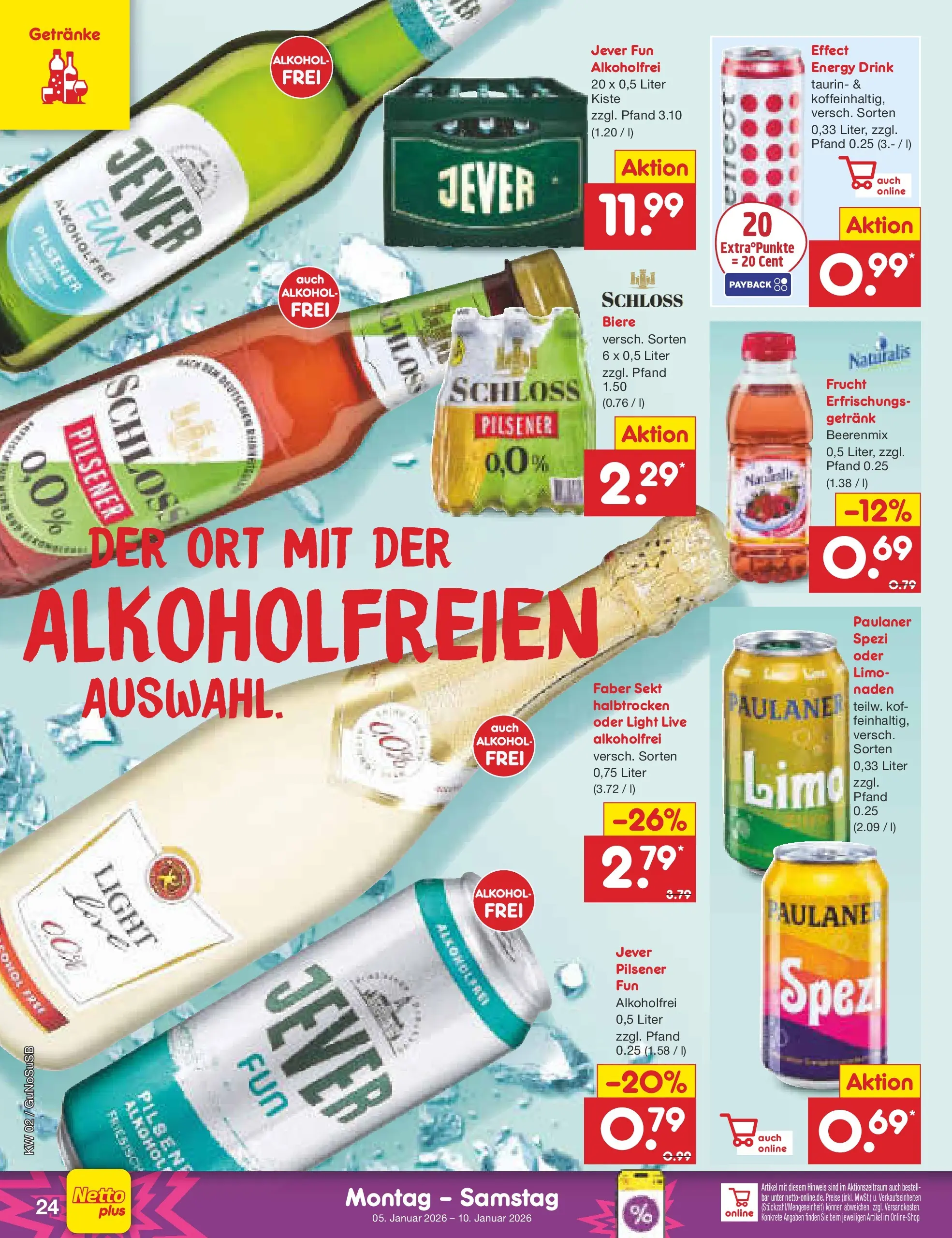 Netto Marken-Discount prospekt Machern	 (ab 04.01.2026) » Angebote | Seite: 24 | Produkte: Energy, Paulaner spezi, Sekt, Paulaner
