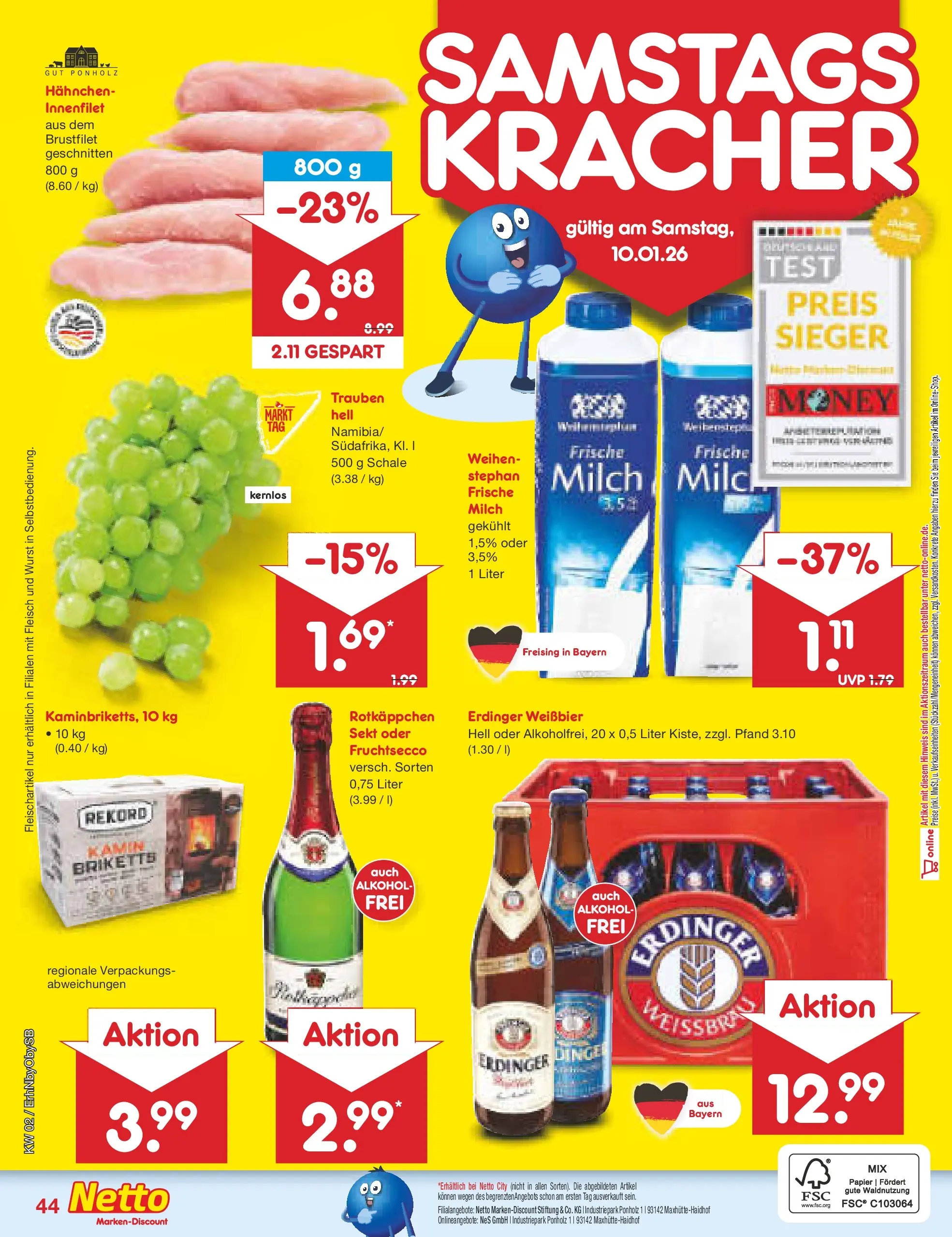 Netto Marken-Discount prospekt Metten	 (ab 04.01.2026) » Angebote | Seite: 48 | Produkte: Kamin, Trauben, Wurst, Fleisch