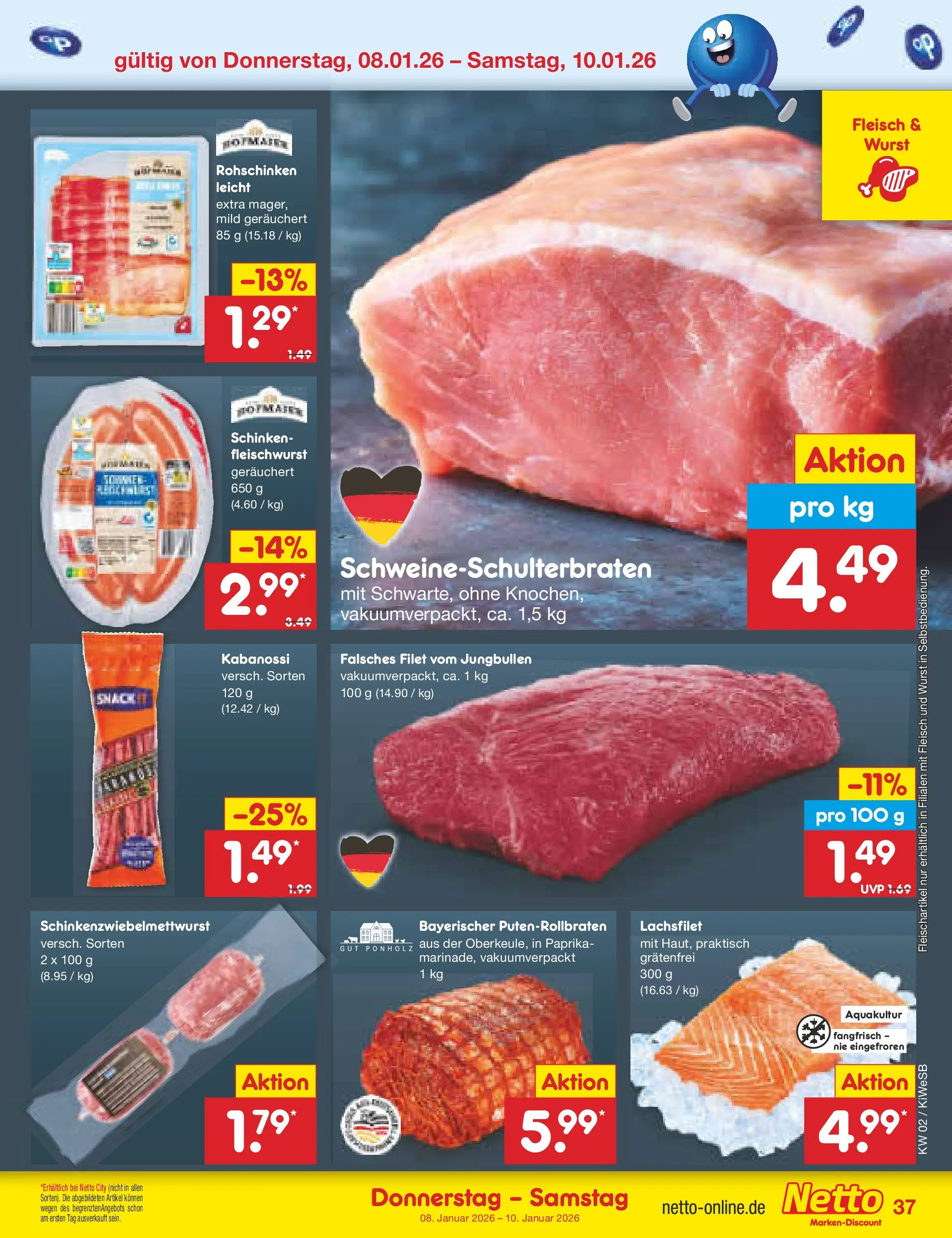 Netto Marken-Discount prospekt Bad Friedrichshall	 (ab 04.01.2026) » Angebote | Seite: 41 | Produkte: Paprika, Wurst, Schinken, Fleisch