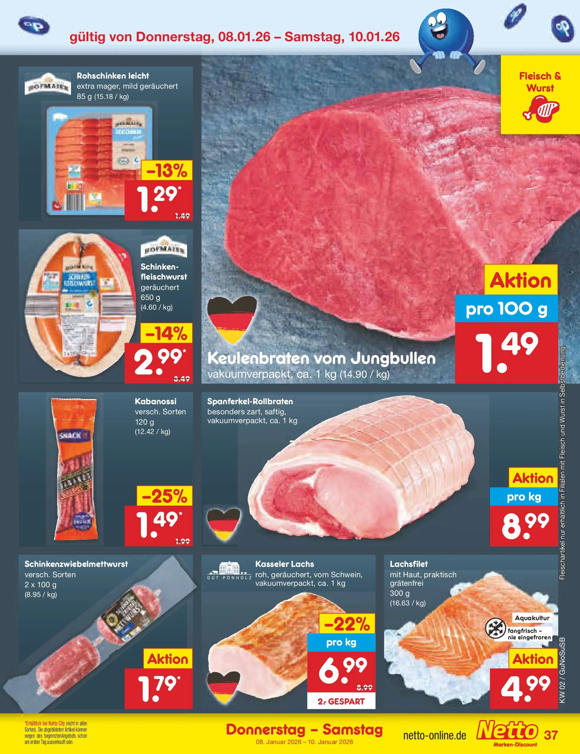 Netto Marken-Discount prospekt Machern	 (ab 04.01.2026) » Angebote | Seite: 41 | Produkte: Lachs, Wurst, Schinken, Fleisch