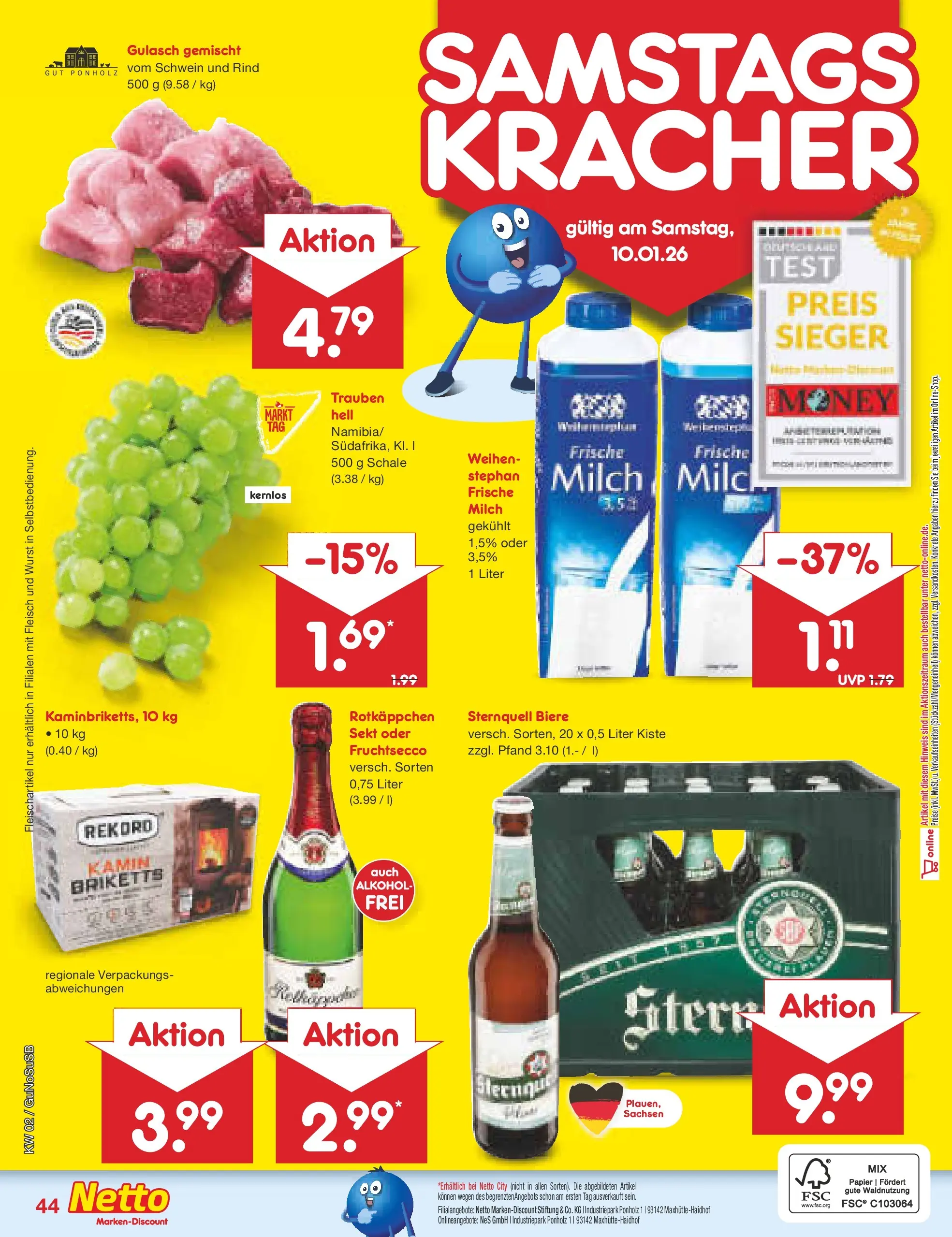 Netto Marken-Discount prospekt Machern	 (ab 04.01.2026) » Angebote | Seite: 48 | Produkte: Sekt, Fruchtsecco, Rotkäppchen, Fleisch