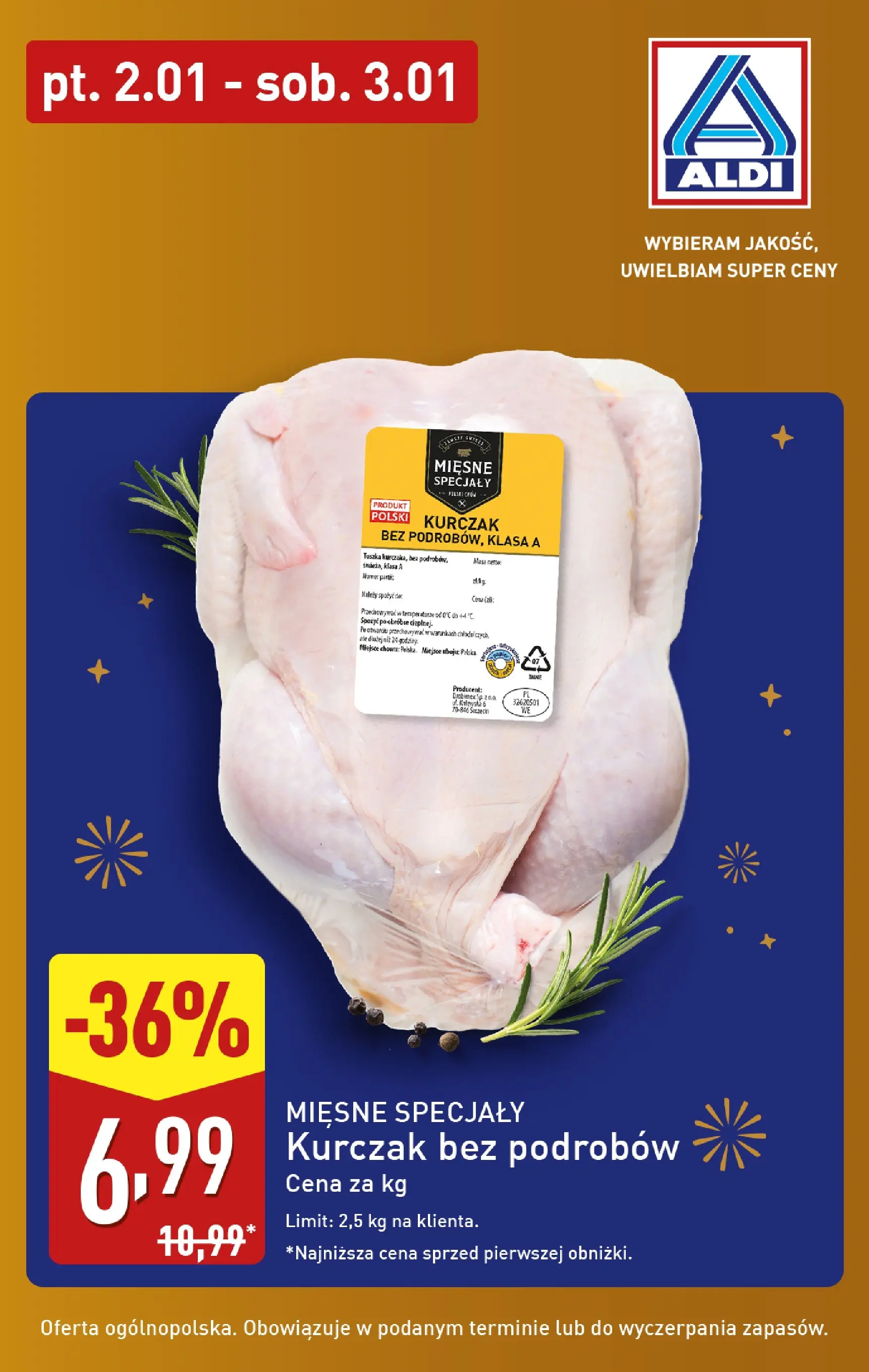 Aldi - Nowy rok w super cenach w ALDI od 01.01.2026 - Ulotka PDF, promocje | Strona: 3 | Produkty: Kurczak