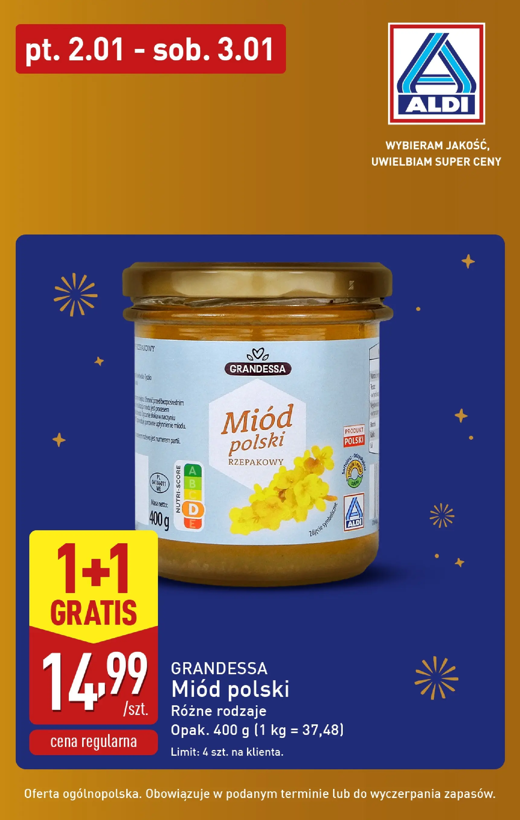Aldi - Nowy rok w super cenach w ALDI od 01.01.2026 - Ulotka PDF, promocje | Strona: 6 | Produkty: Miód