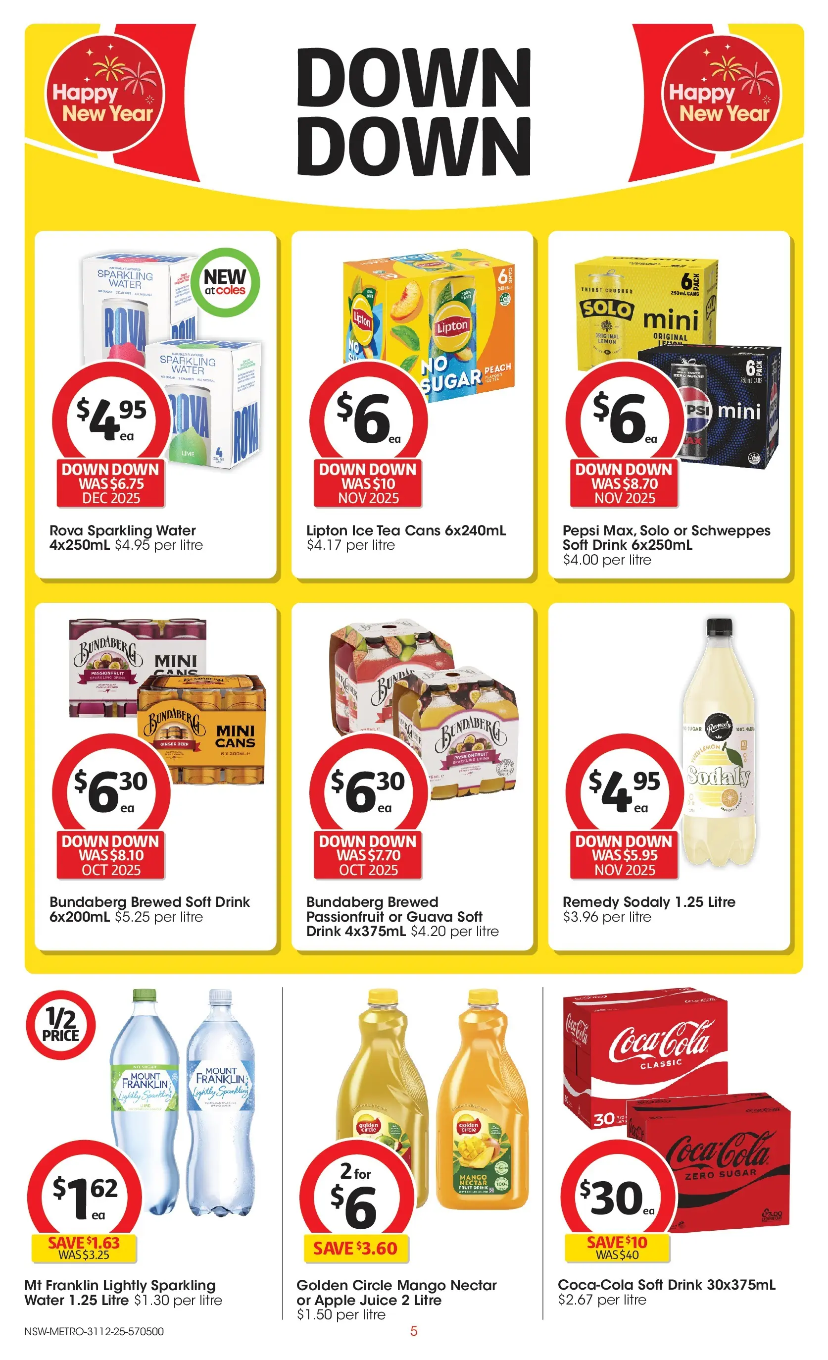 ﻿Coles catalogue valid from 30/12/2025 > Online Australia | Page: 5 | Products: Beer, Pepsi, Passionfruit, Peach